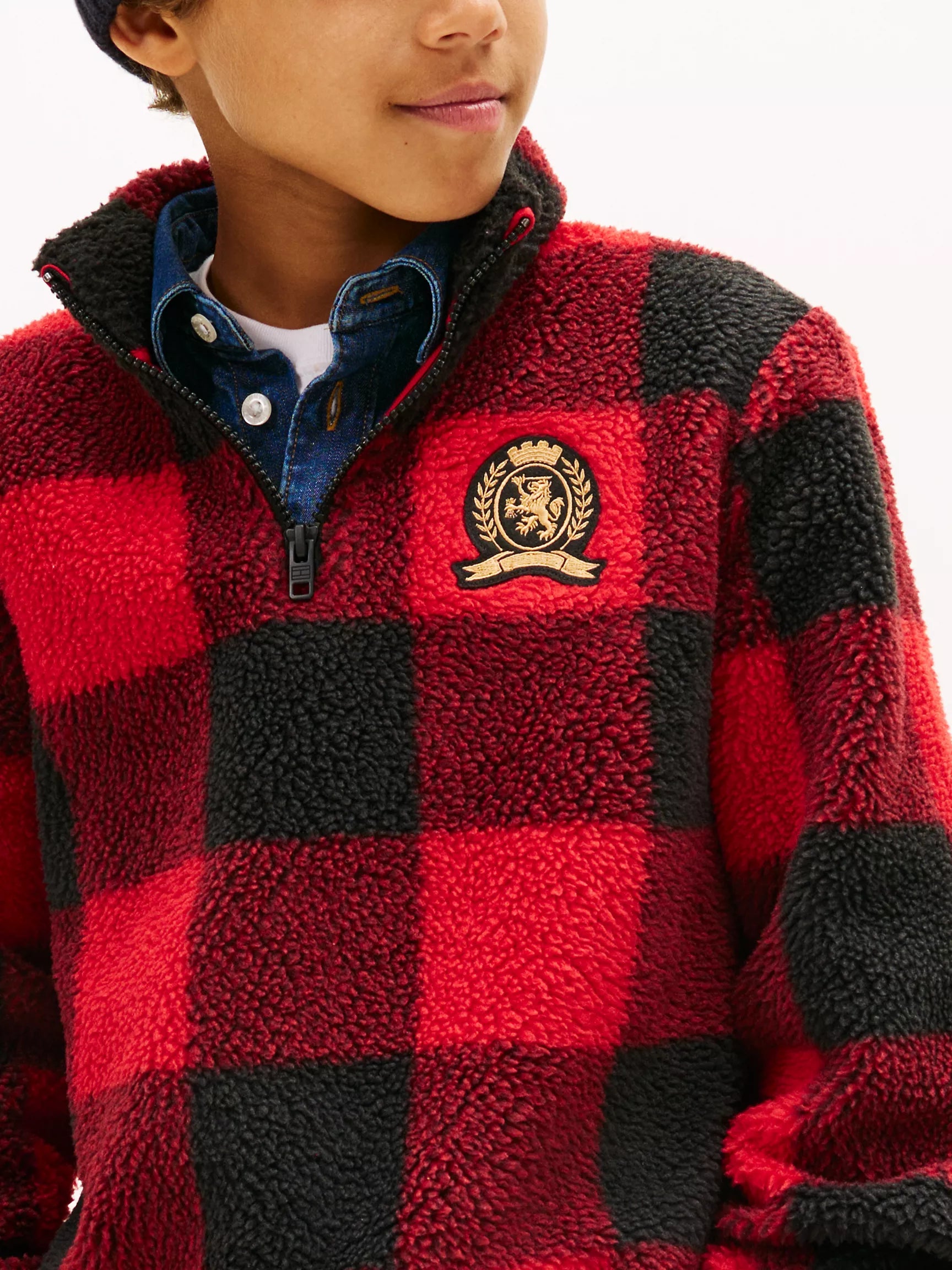 BOY Tommy Buffalo Quarter-Zip Sweatshirt Primary Red