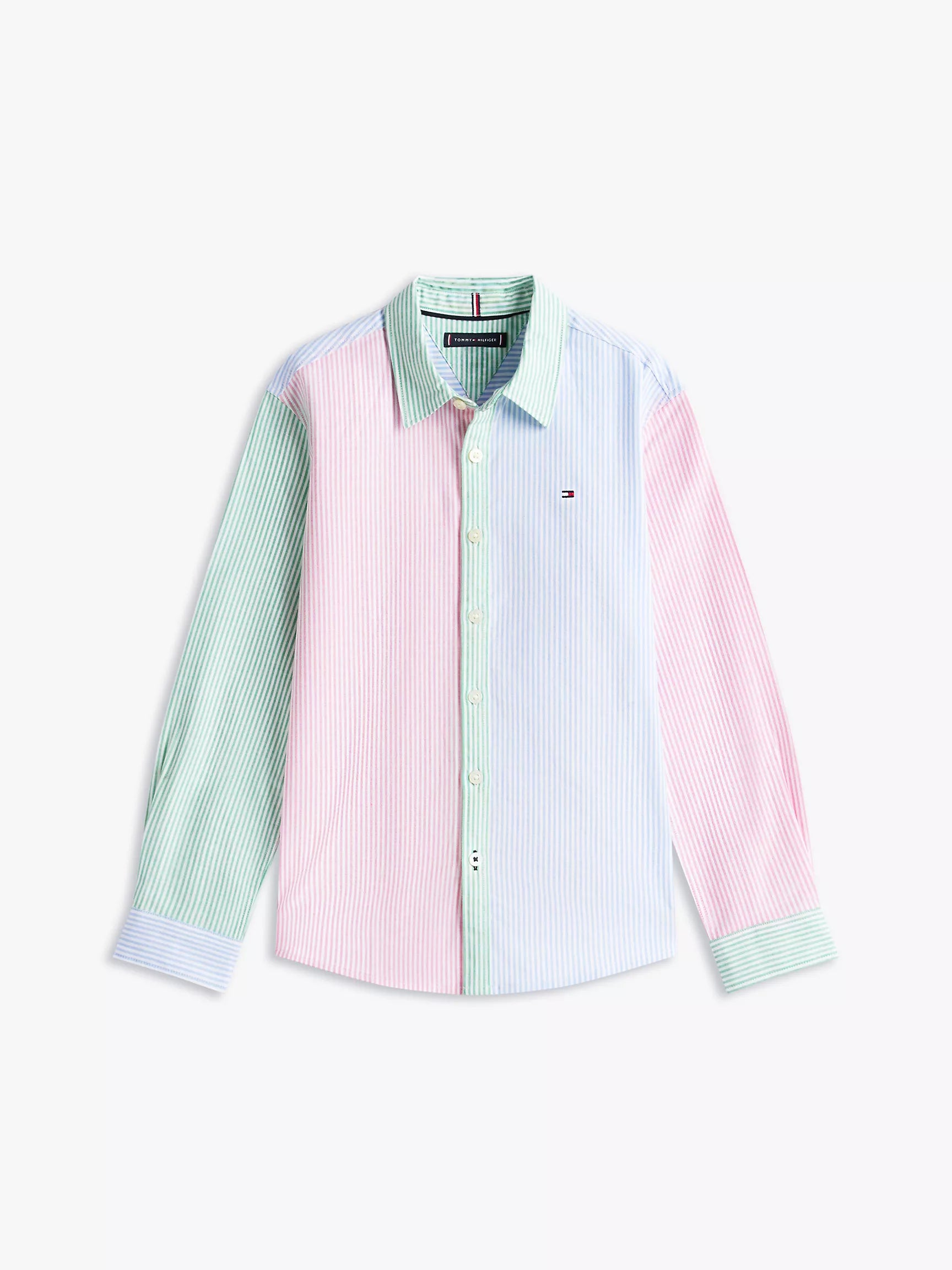 Boys' Mixed Stripe Stretch Oxford Shirt - Stripped
