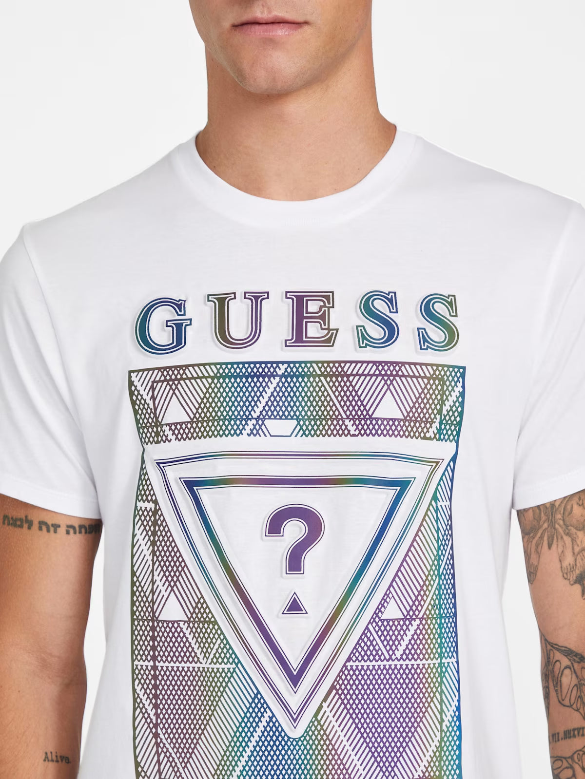 Guess Mens' Keah Crewneck Logo Tee/
