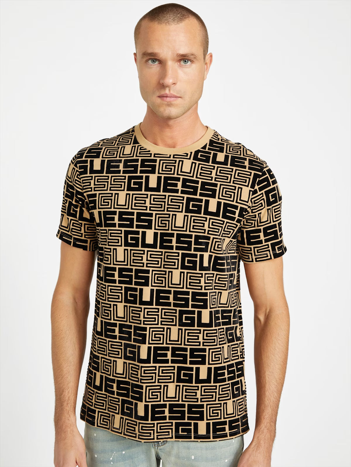GUESS MENS' Doyd Logo Printed Tee