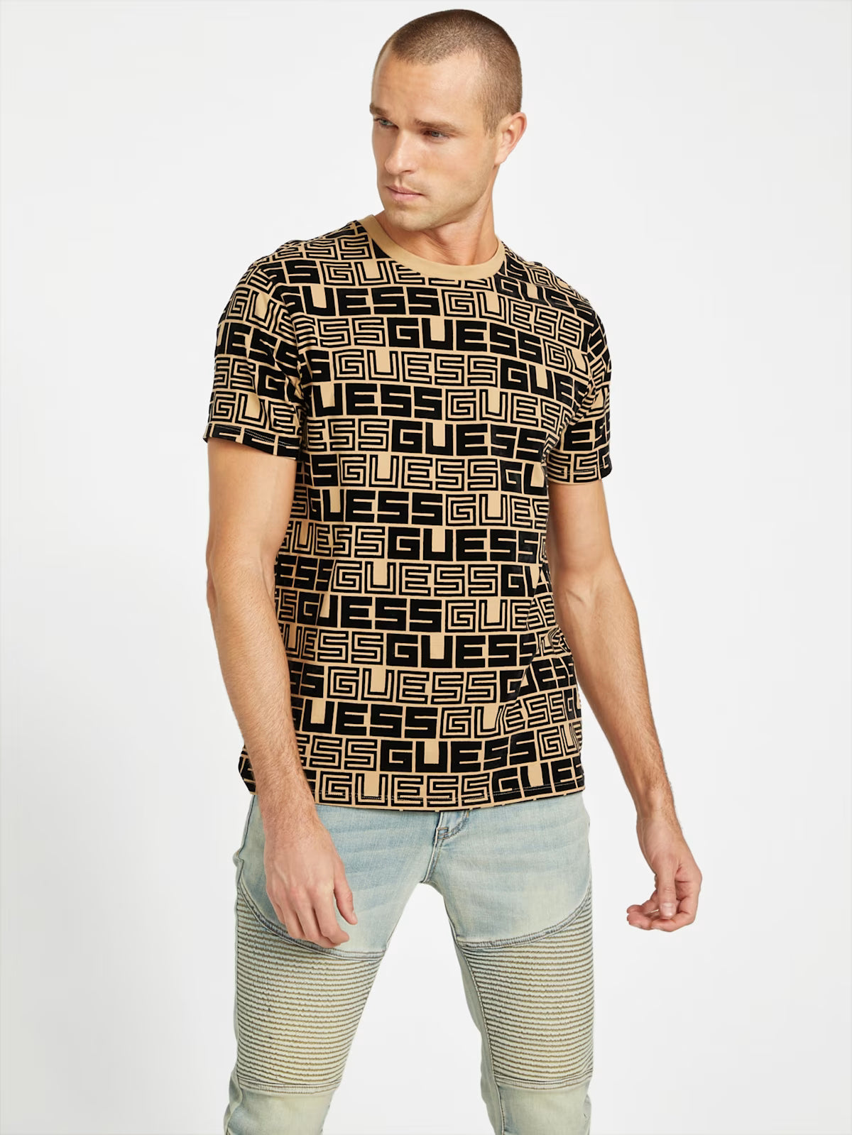 GUESS MENS' Doyd Logo Printed Tee