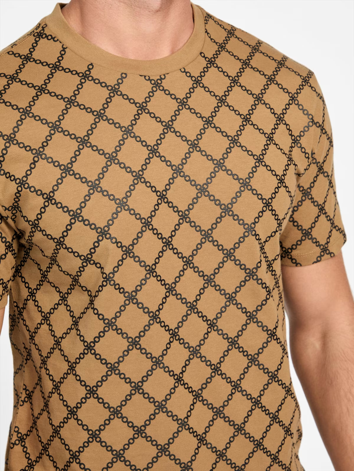 Guess Mens' Lucio Crewneck Tee/ Beige