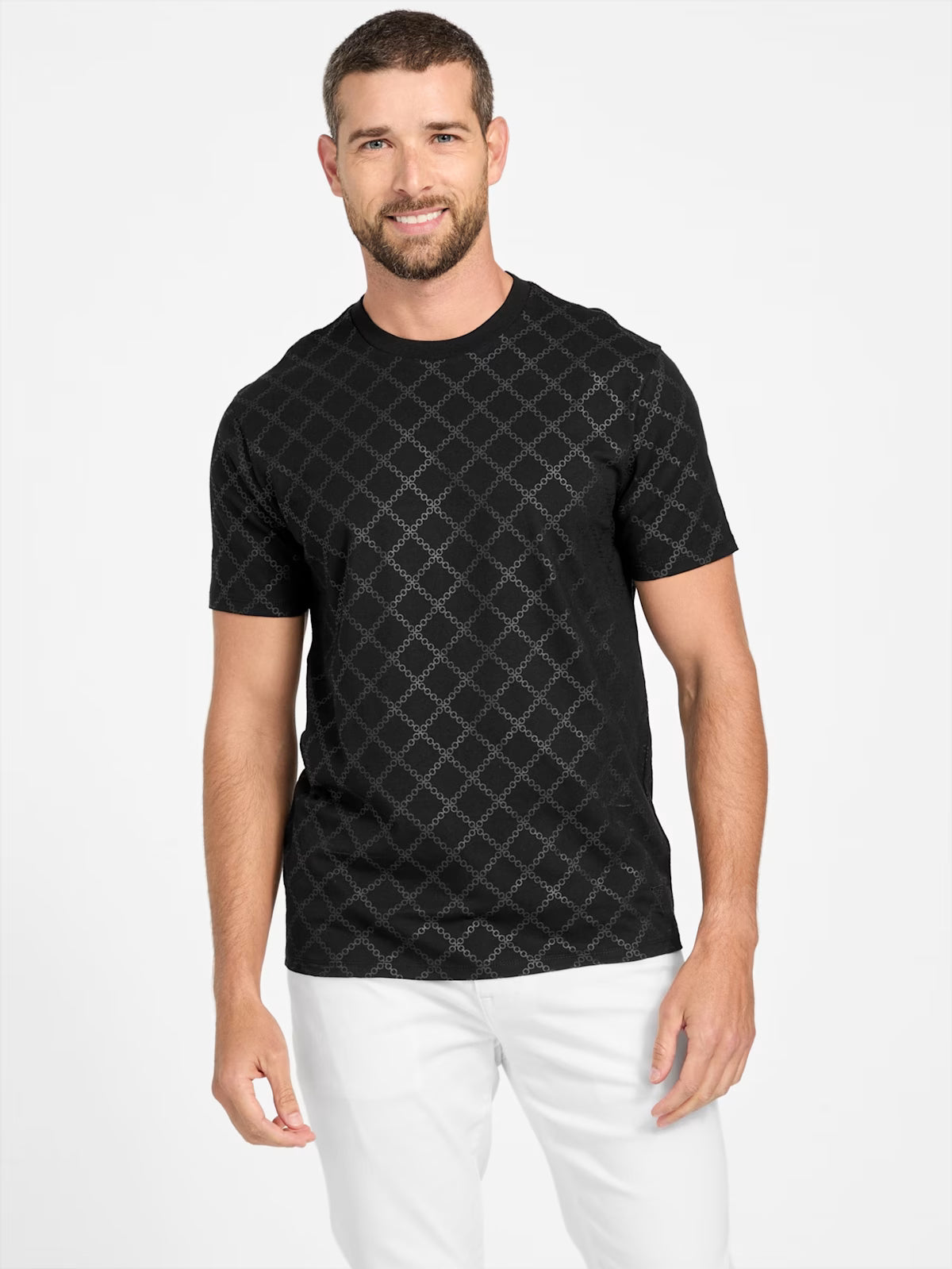 Guess Mens' Lucio Crewneck Tee/ BLACK