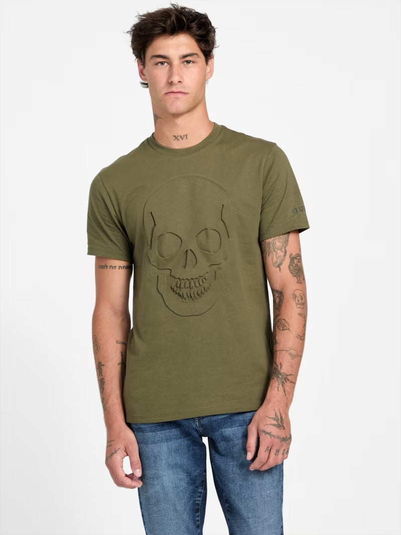 GUESS MENS' Eco Gabrin Crewneck Tee /GREEN