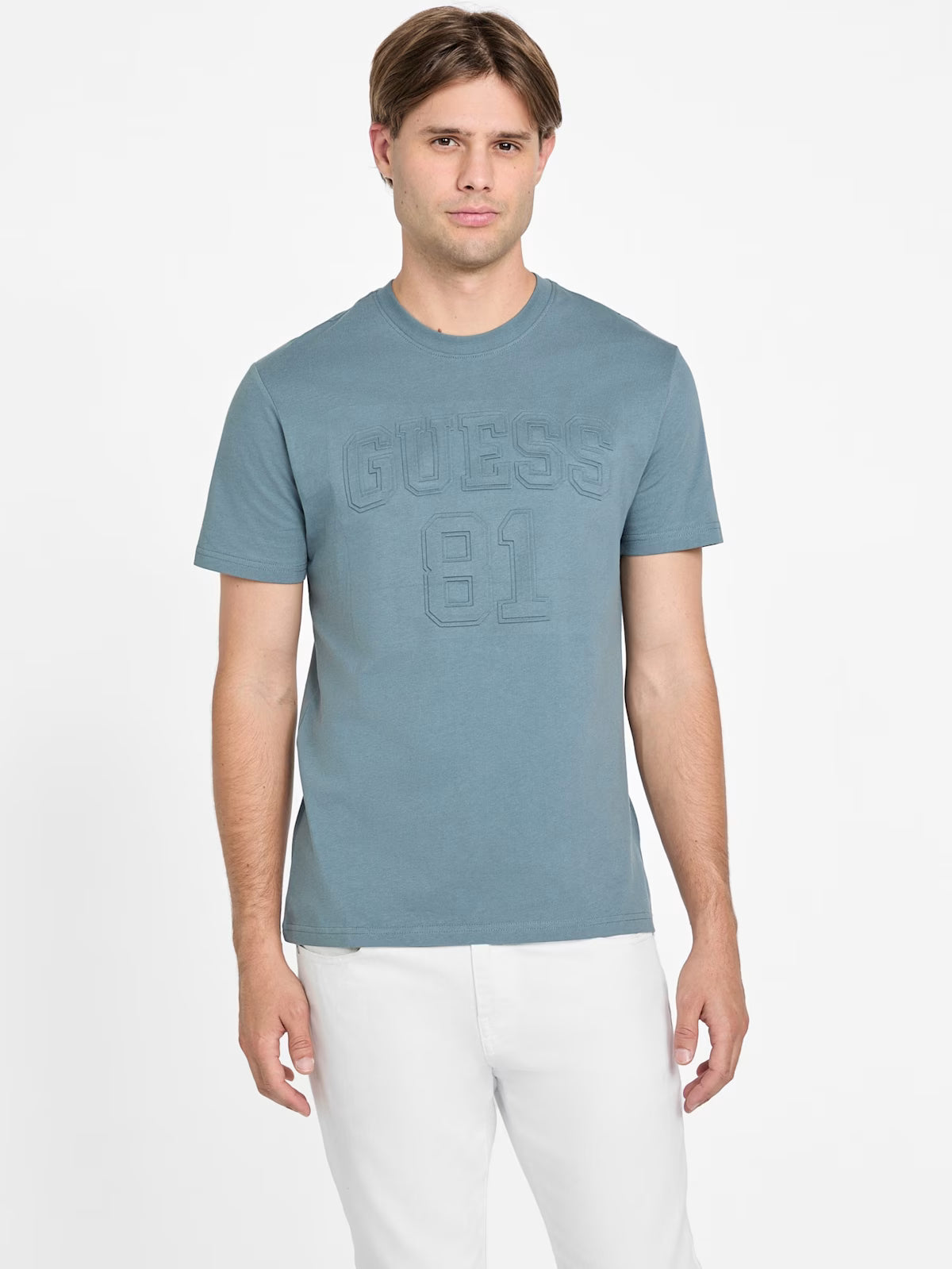GUESS MENS' Willey Logo Tee/ Blue