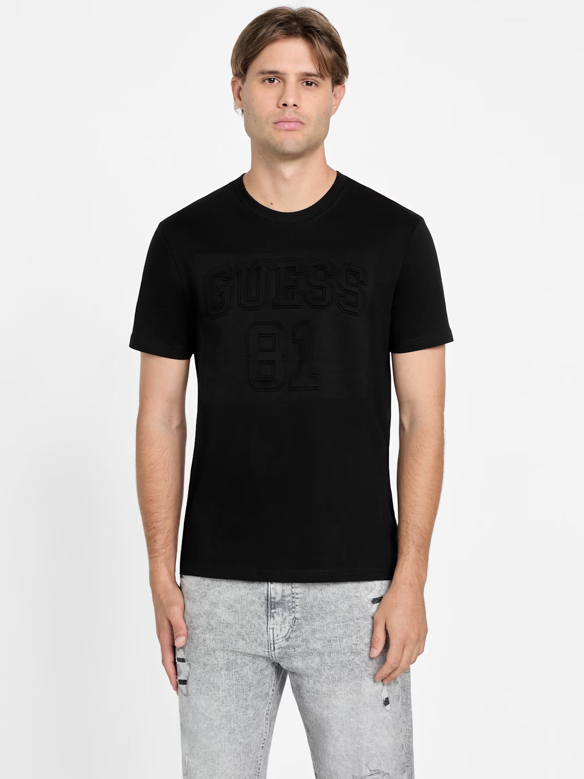 GUESS MENS' Willey Logo Tee/ BLACK