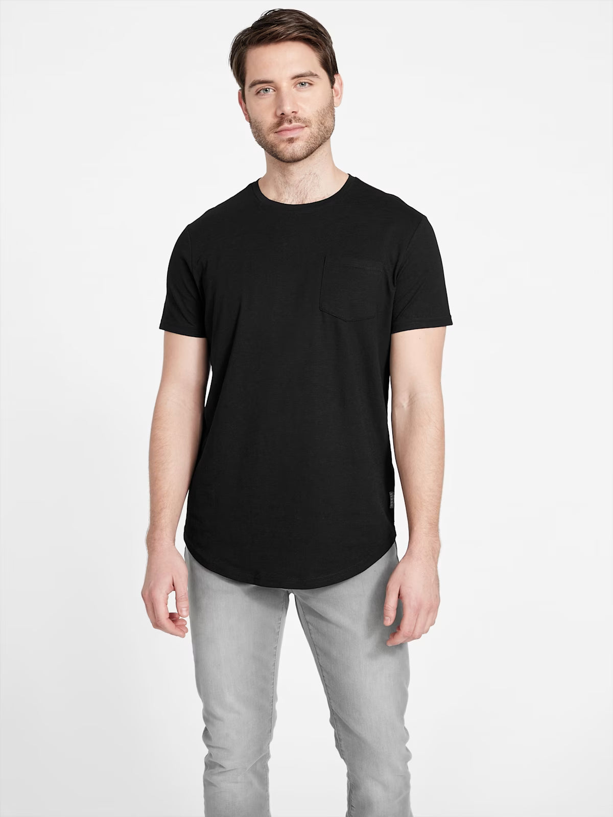 GUESS MENS' Vantor Longline Tee/ black