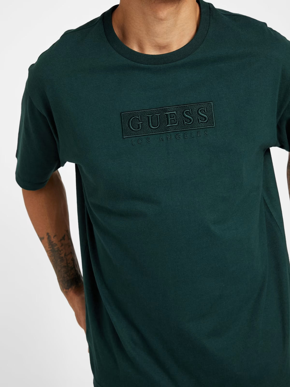 GUESS MENS' Harvey Logo Tee / GREEN