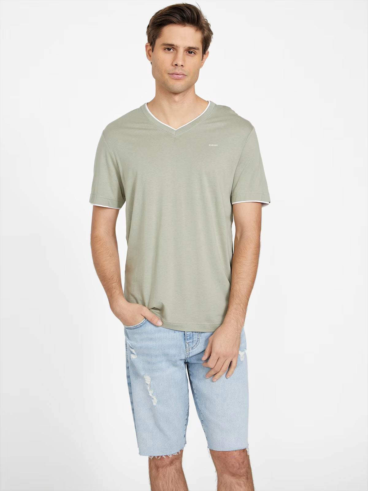 GUESS MENS' Armin V-Neck Tee
