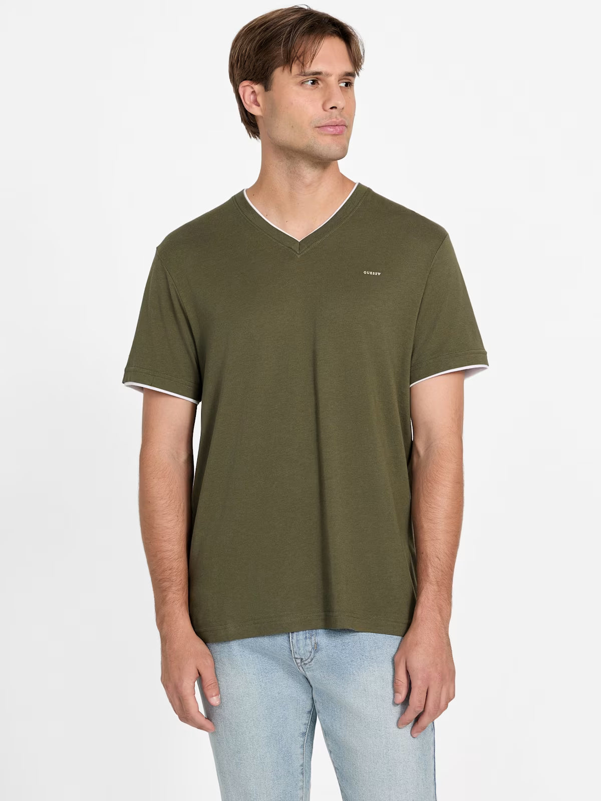 GUESS MENS' Armin V-Neck Tee