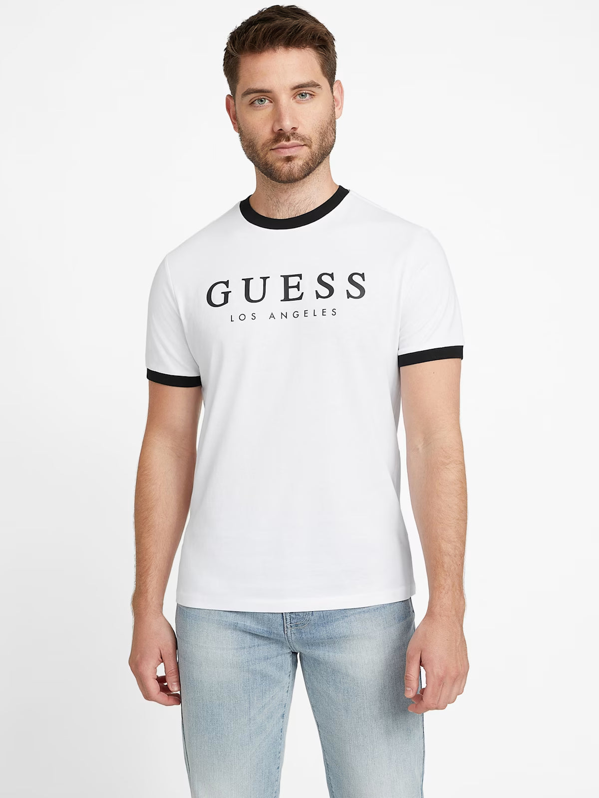 Guess Mens' Kirk Logo Crew Tee / White