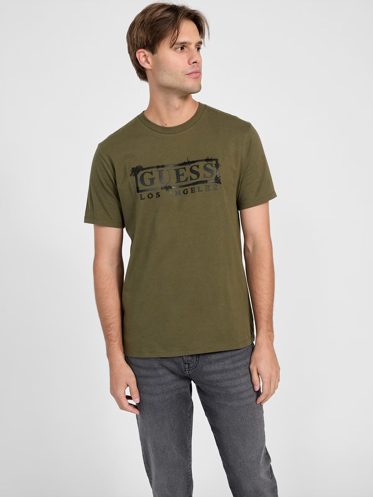 GUESS MENS' Eco Dale Logo Tee / GREEN