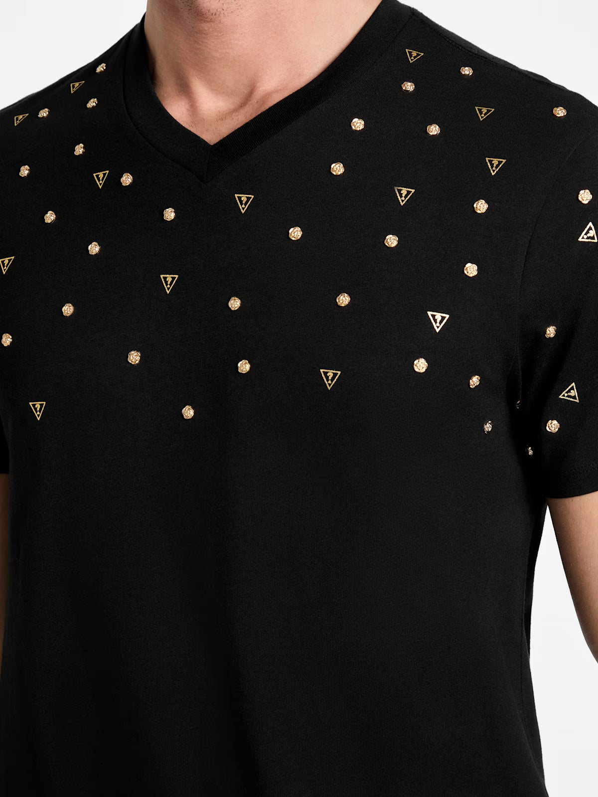 GUESS MENS' Bailey Dotted Logo Tee