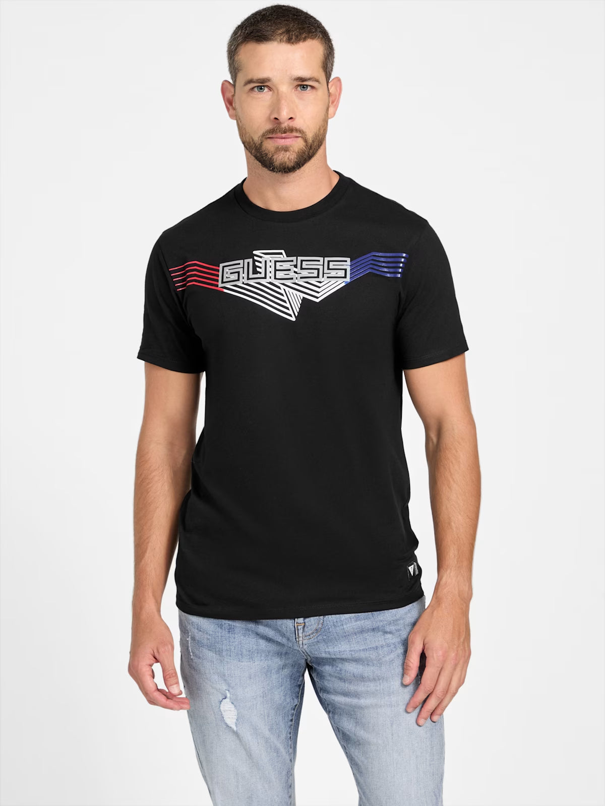 GUESS MENS' Lomey Logo Tee