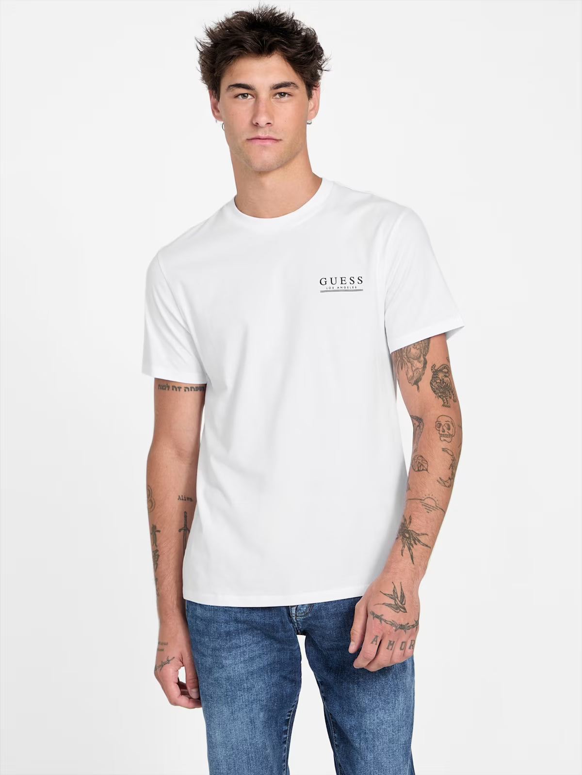 Guess Mens' Roquie Logo Tee/ White
