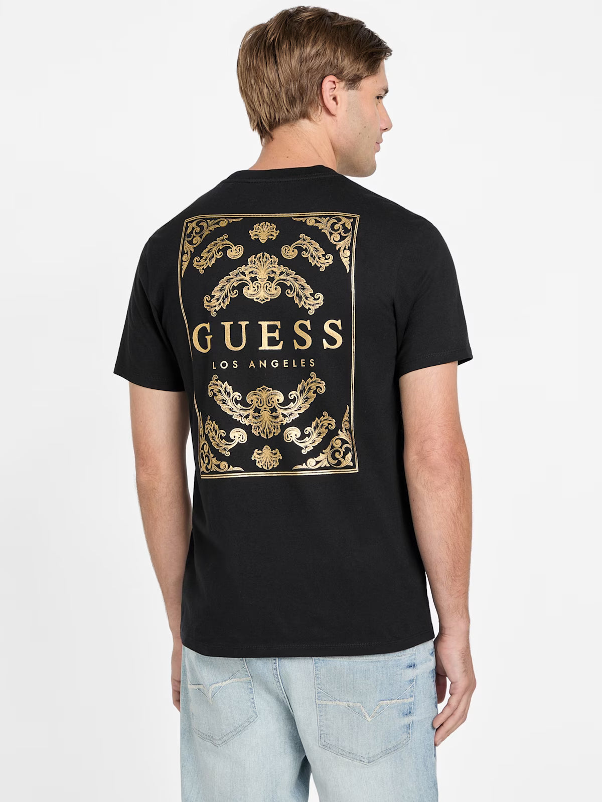 Guess Mens' Roquie Logo Tee/ Black