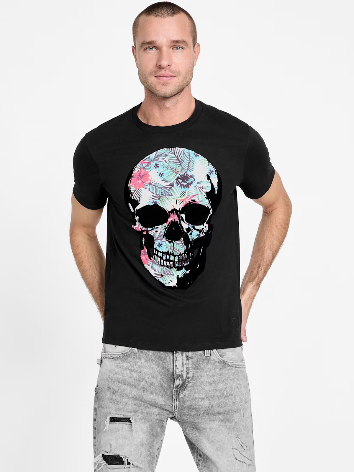 Mens' Guess Aster Tropical Skull Tee