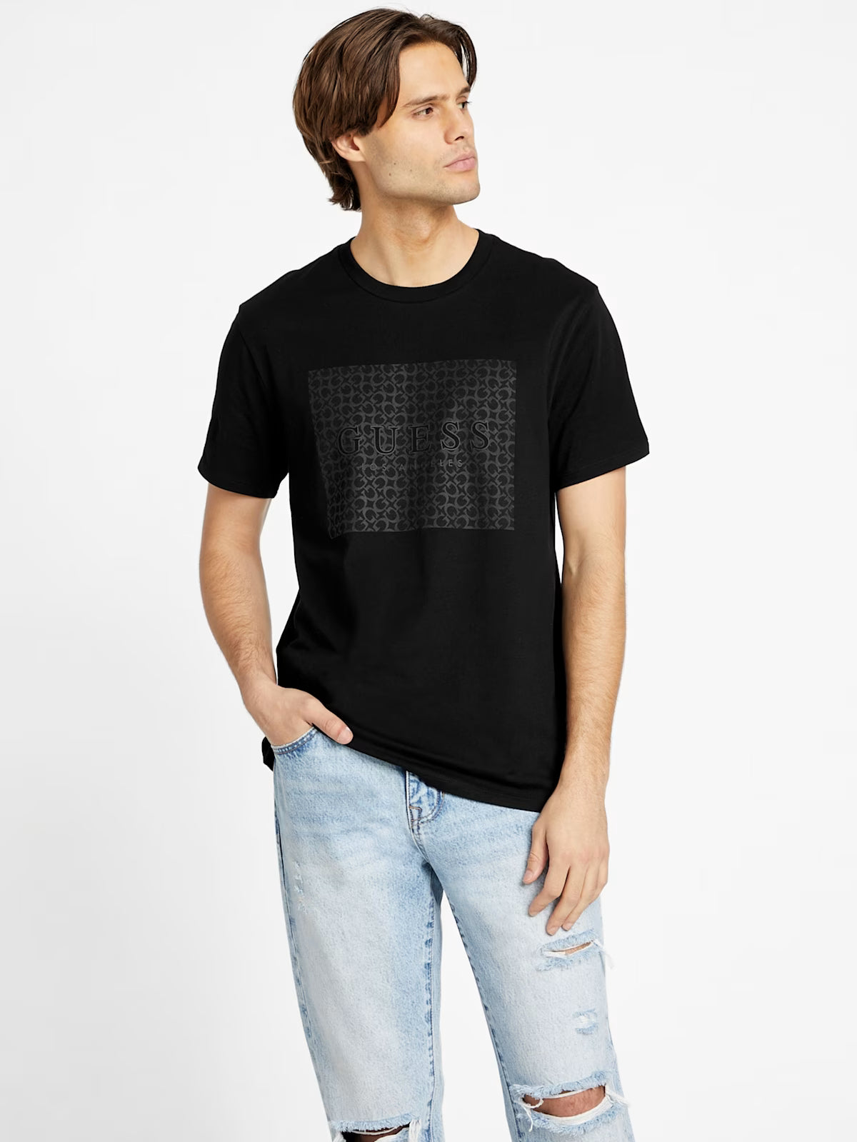 Guess Mens' Eco Birch Logo Tee / BLACK