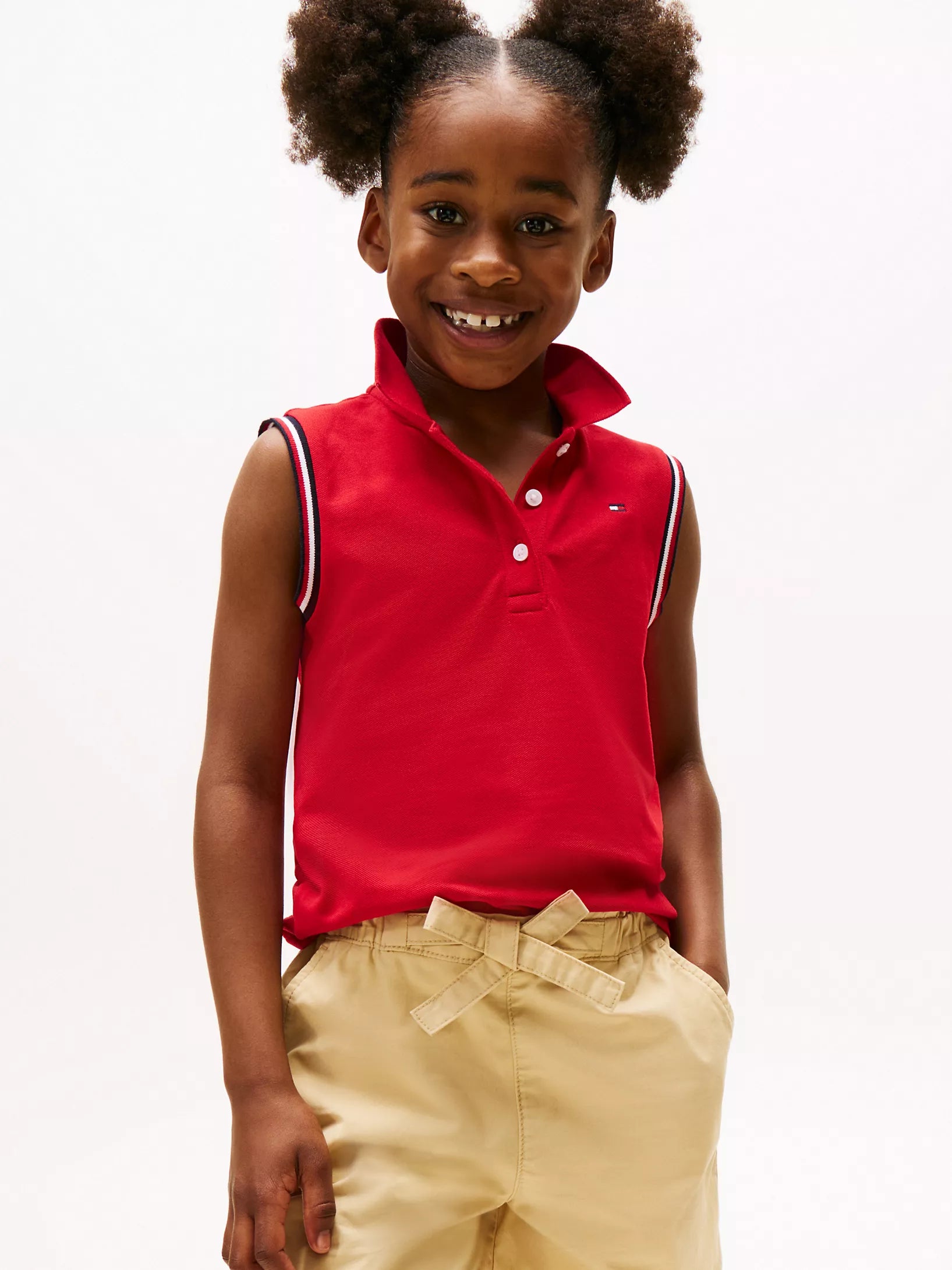 TOMMY Girls sleeveless polo shirt/ RED