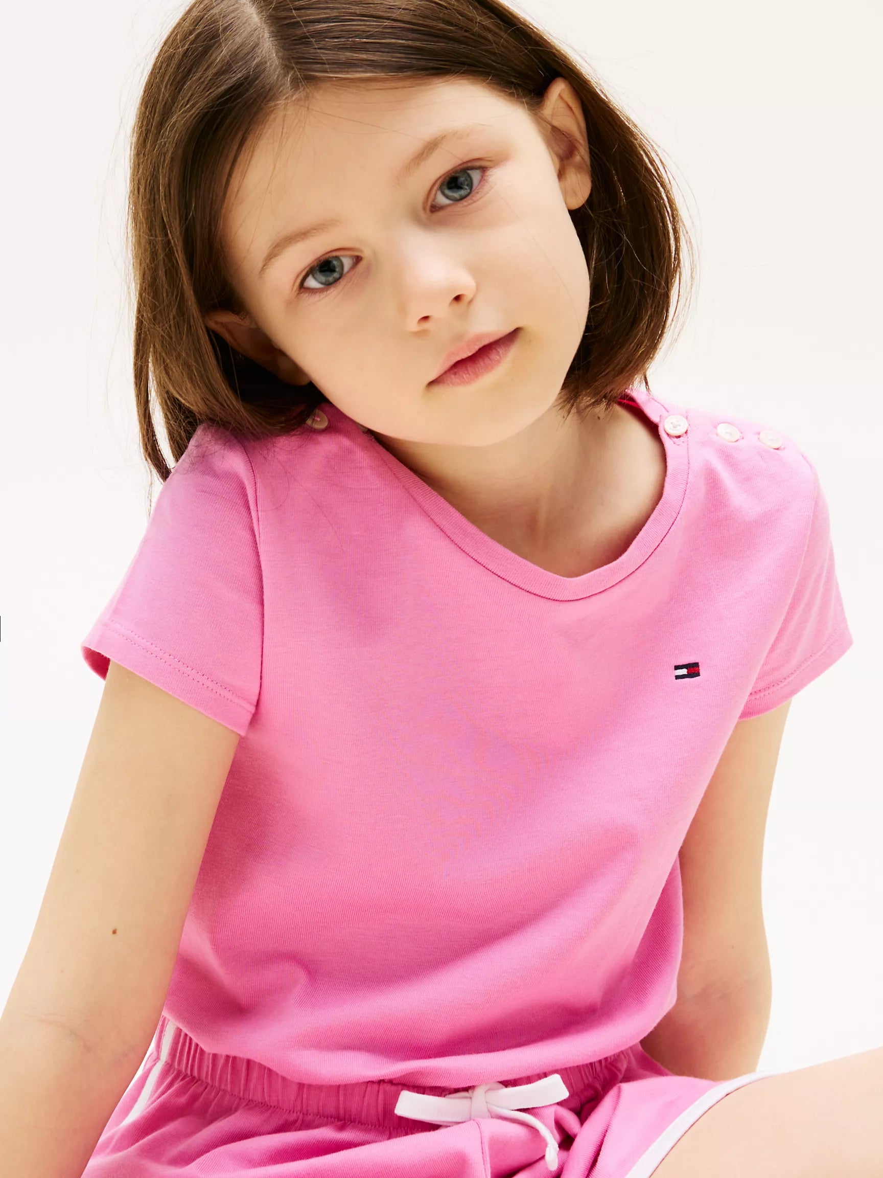 Tommy Hilfiger Girls Sporty Romper/Fuchsia Pink