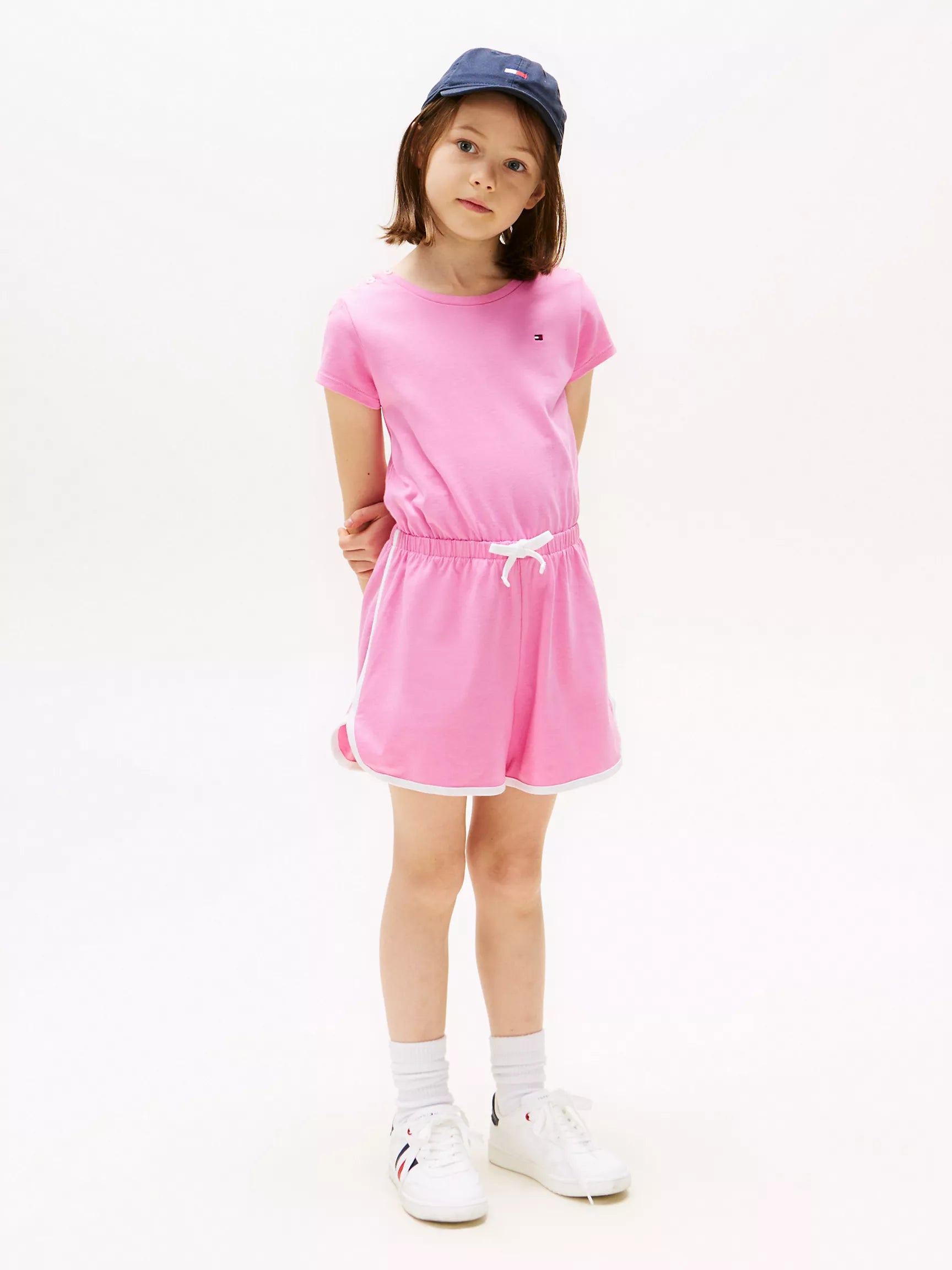 Tommy Hilfiger Girls Sporty Romper/Fuchsia Pink