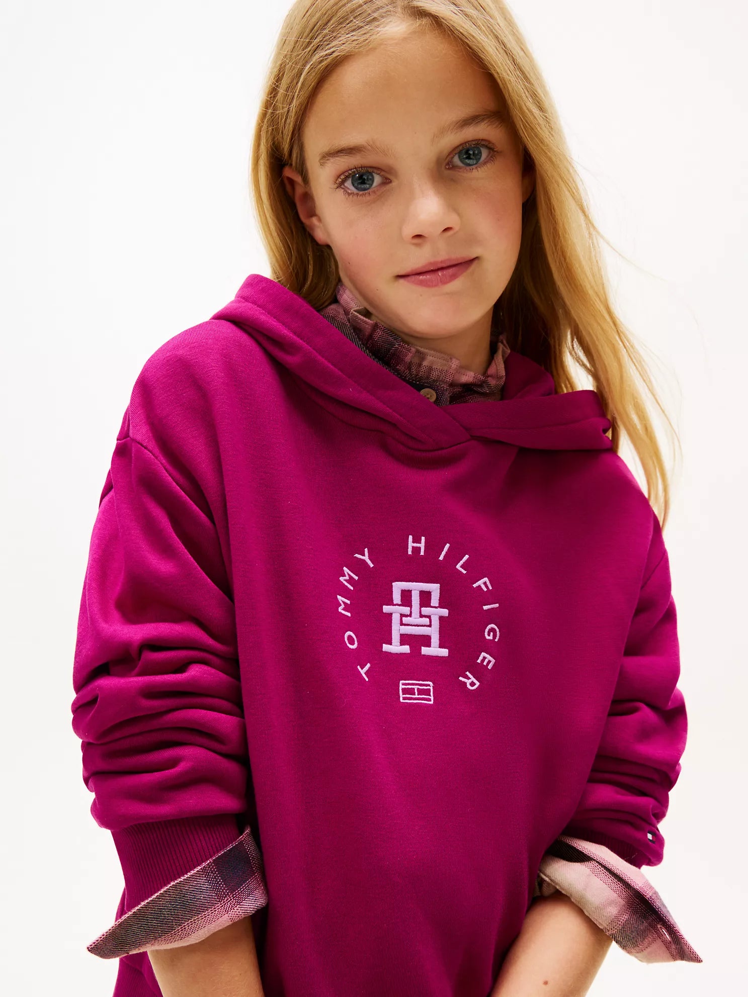 TOMMY Girls Circle Logo Hoodie Italian Wine