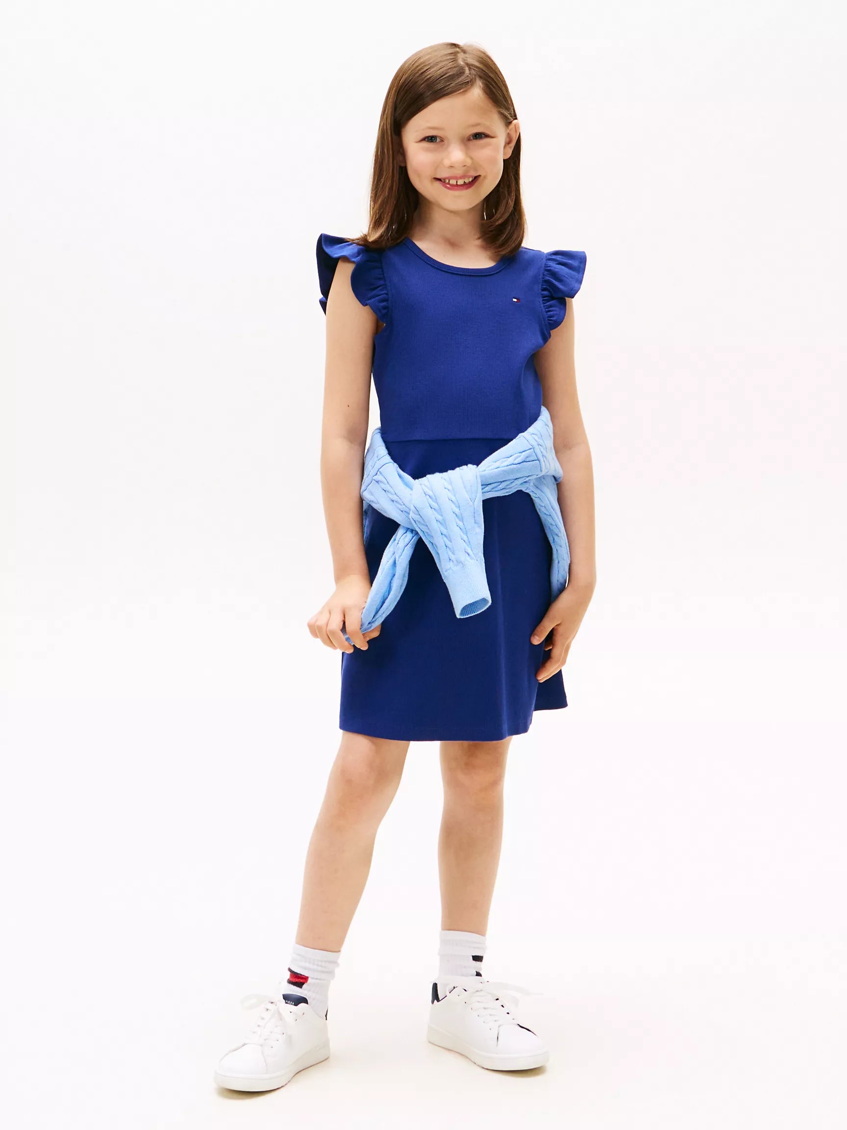 Tommy Girls' Flutter Rib-Knit Dress
