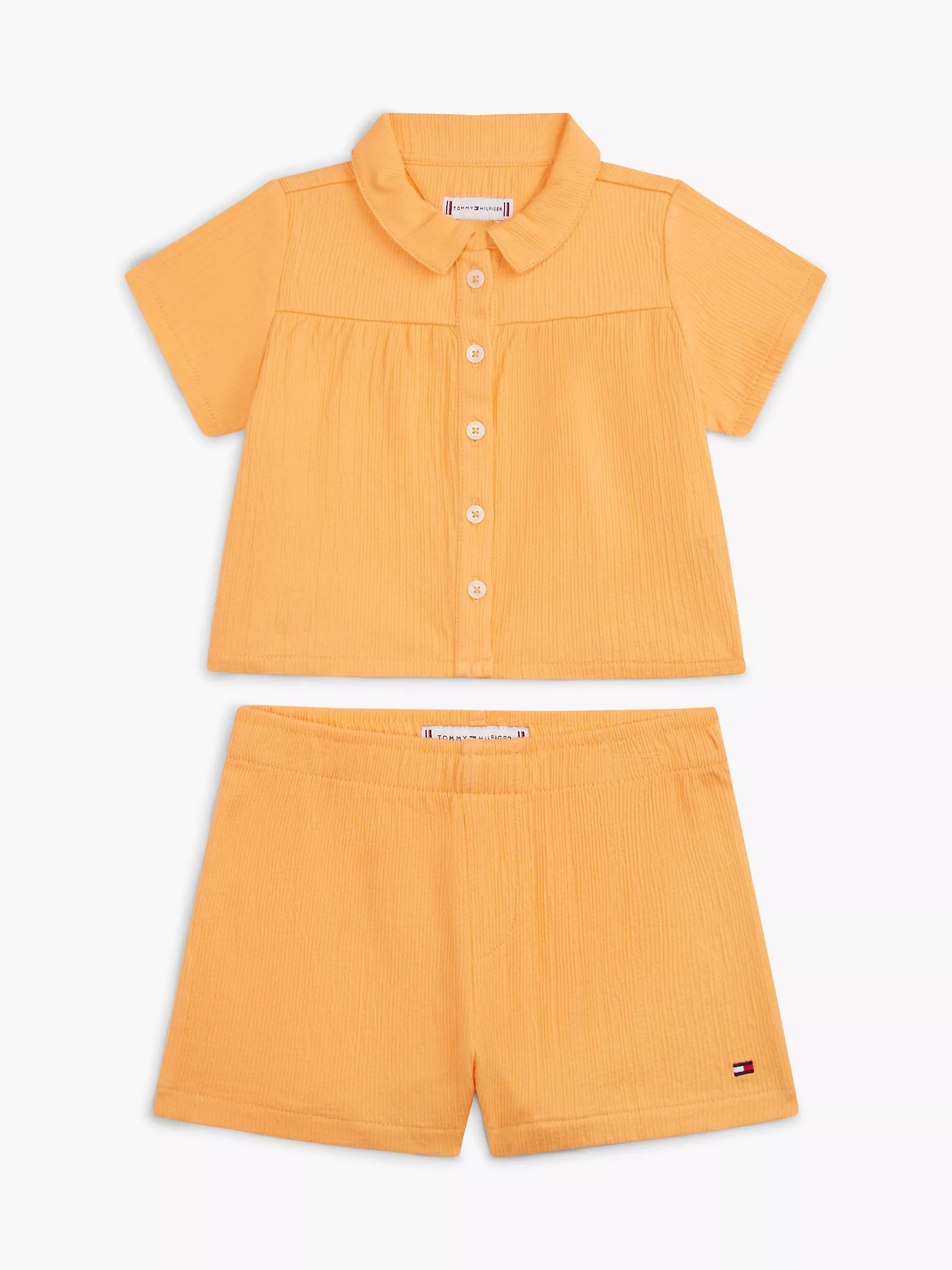 Tommy Baby Girls' Crinkle Shirt & Short Set/ Orange
