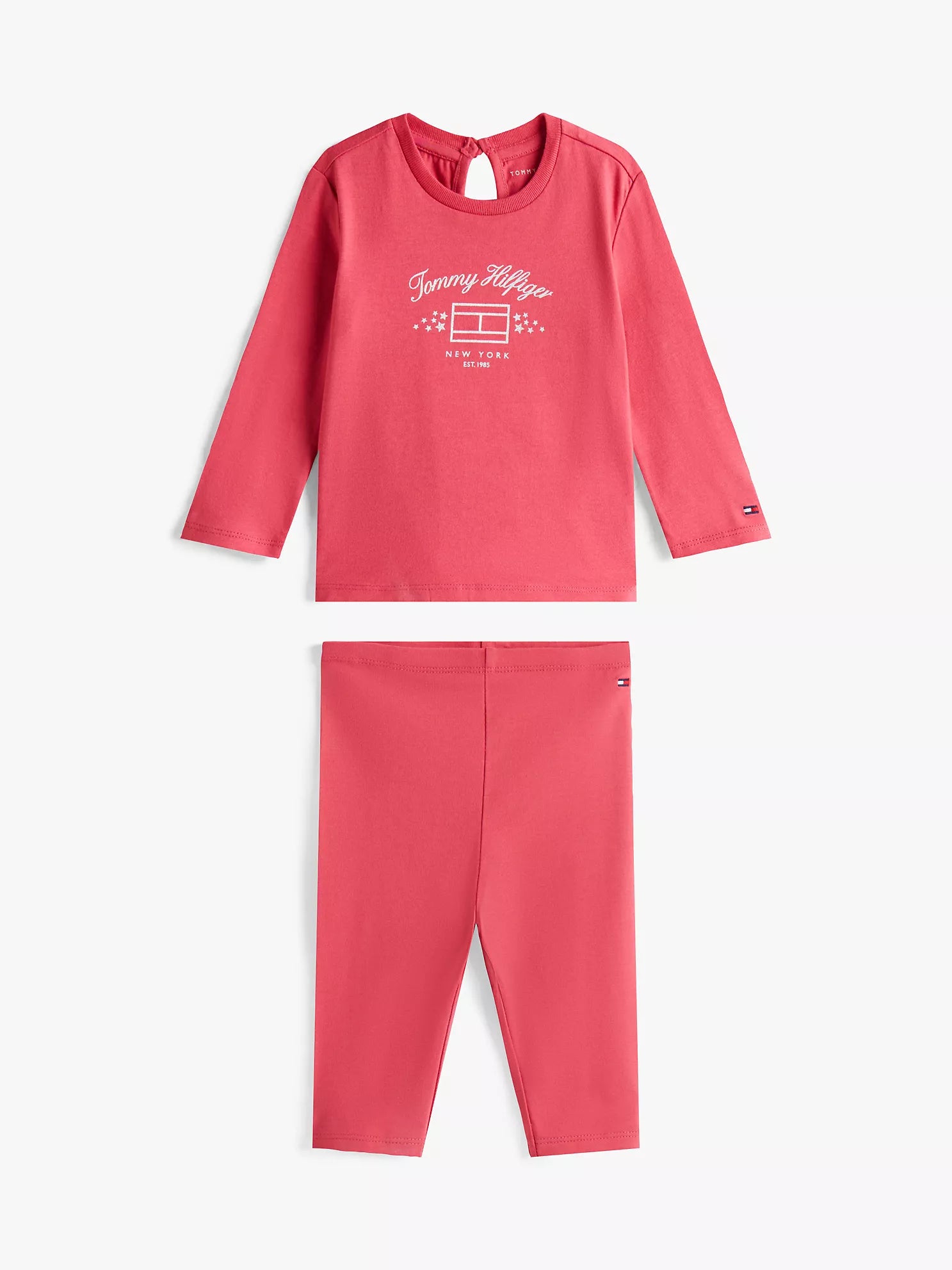 Baby Girls' Tommy Logo Shirt and Pant Set Heritage Pink