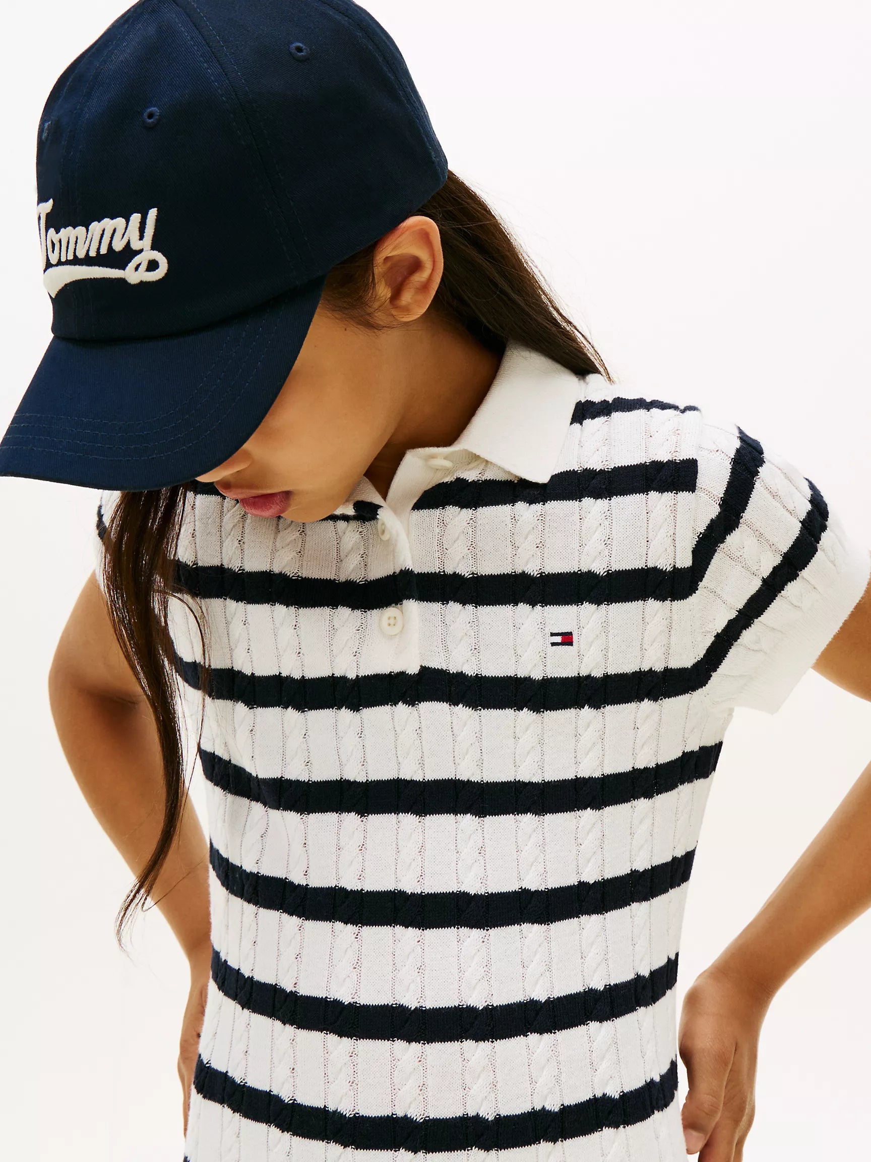 Tommy GIRL  Stripe Cable Knit Polo Dress/