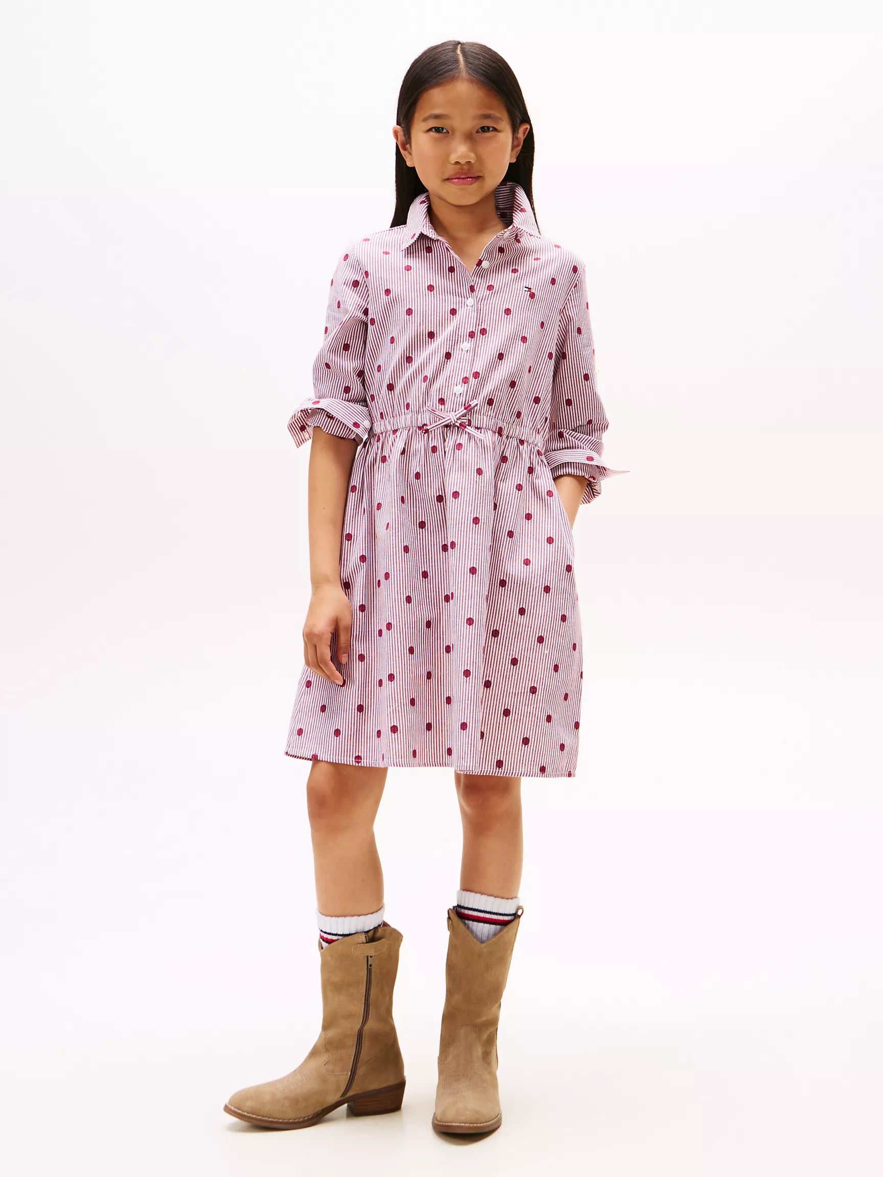 Tommy GIRL Allover Dot Shirtdress/ Rouge