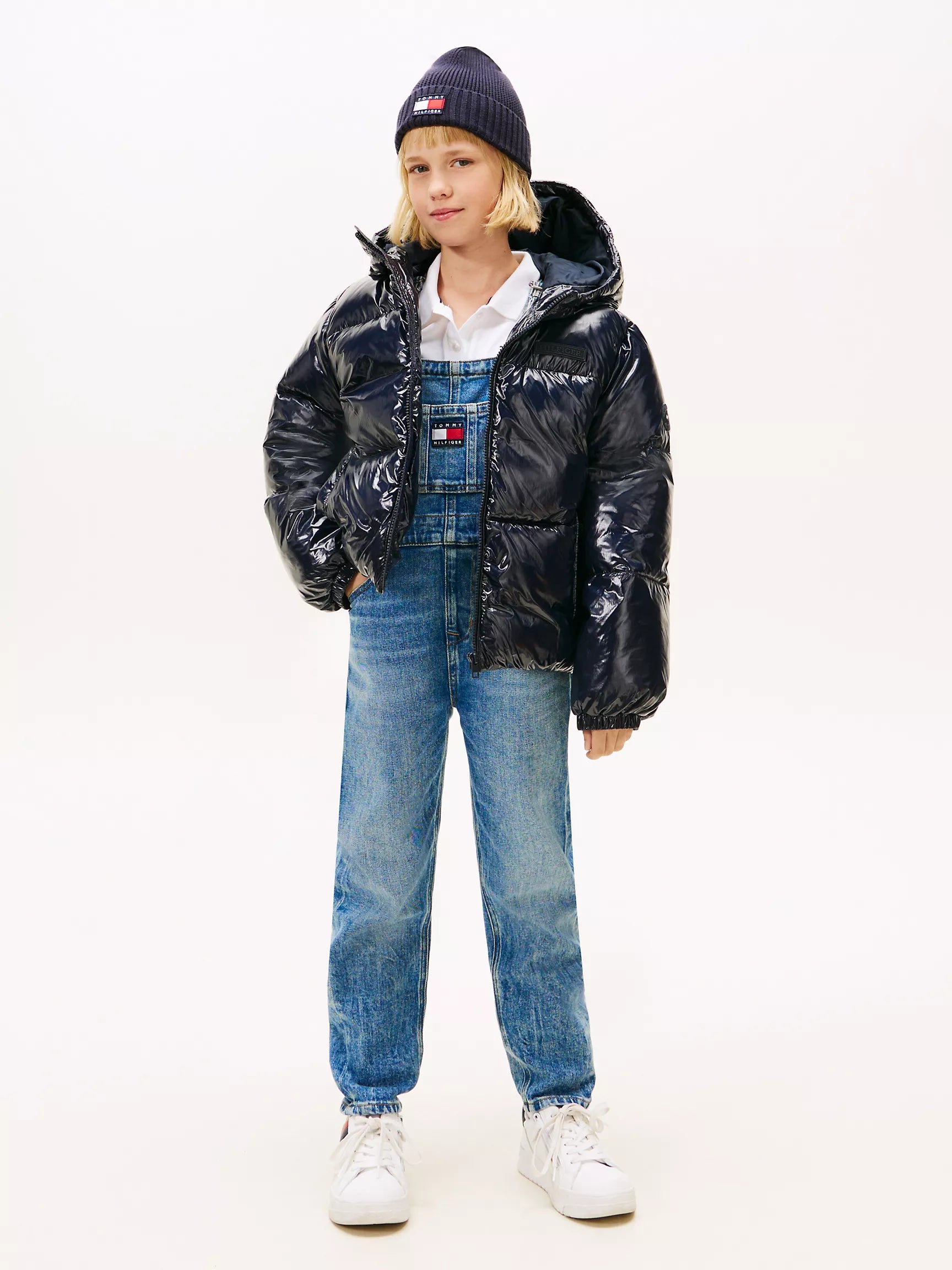 TOMMY Girls  Glossy New York Puffer Jacket Navy