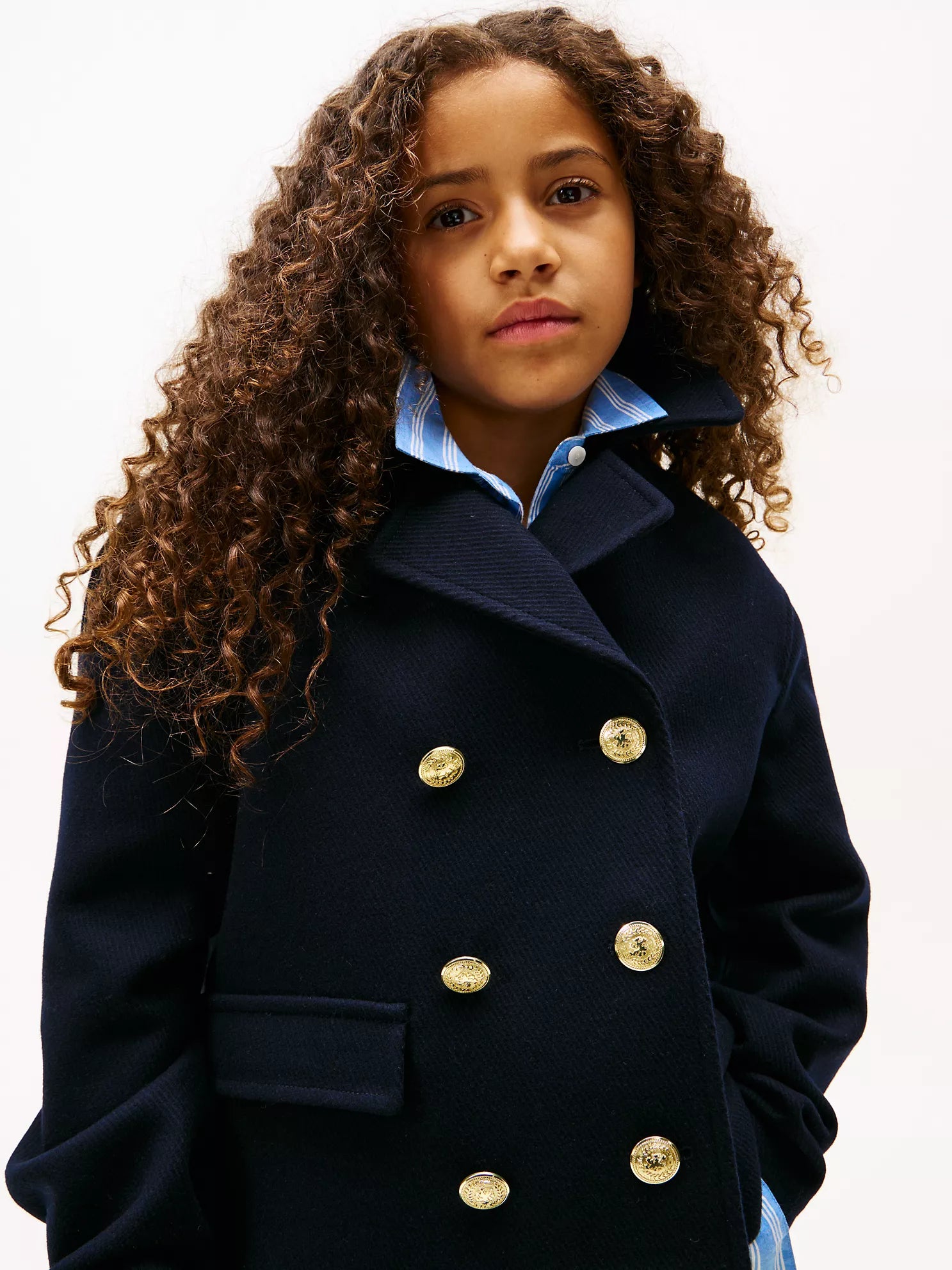 TOMMY Girls  Double-Breasted Peacoat