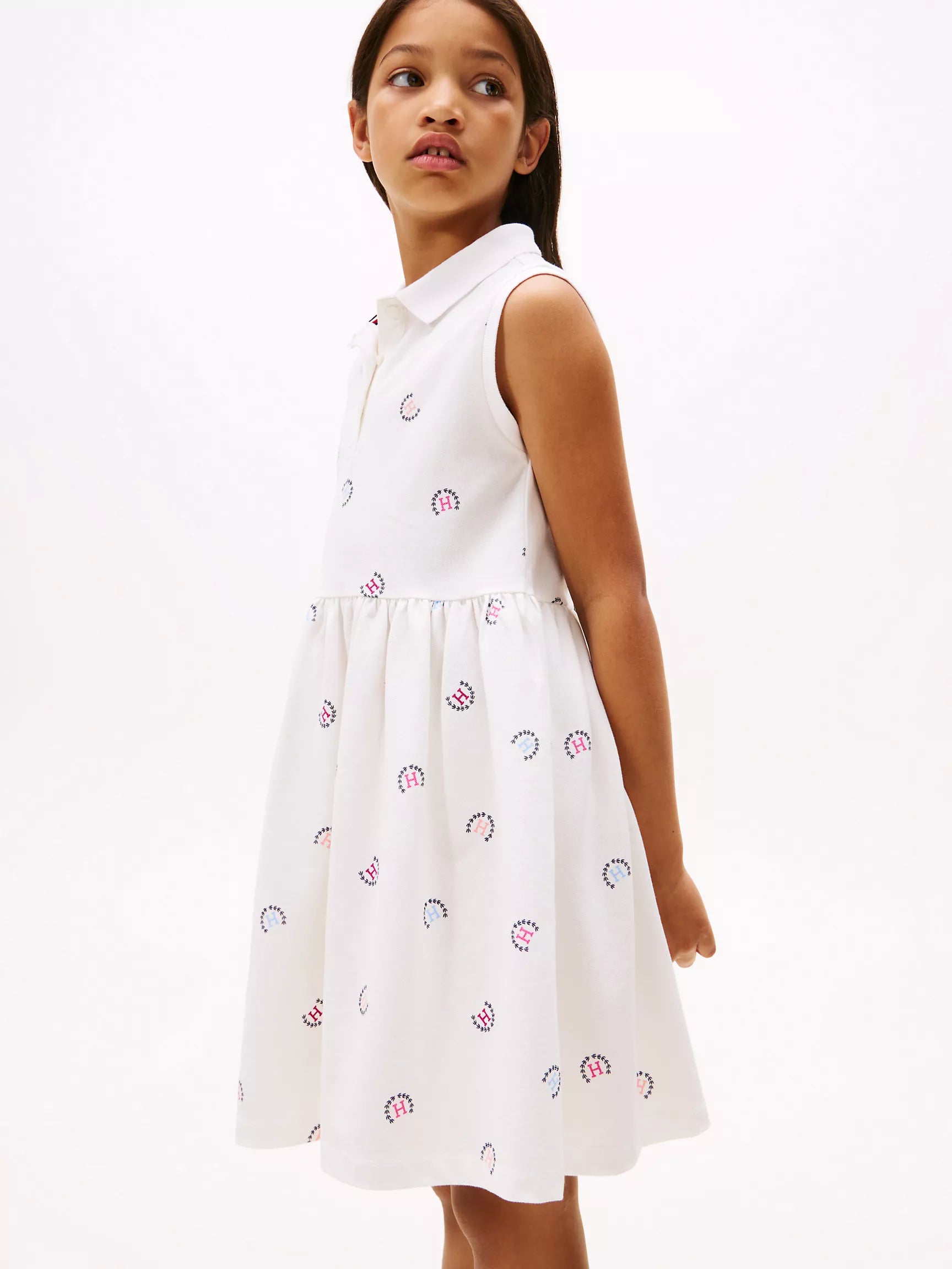 TOMMY Girls Sleeveless Allover Logo Polo Dress