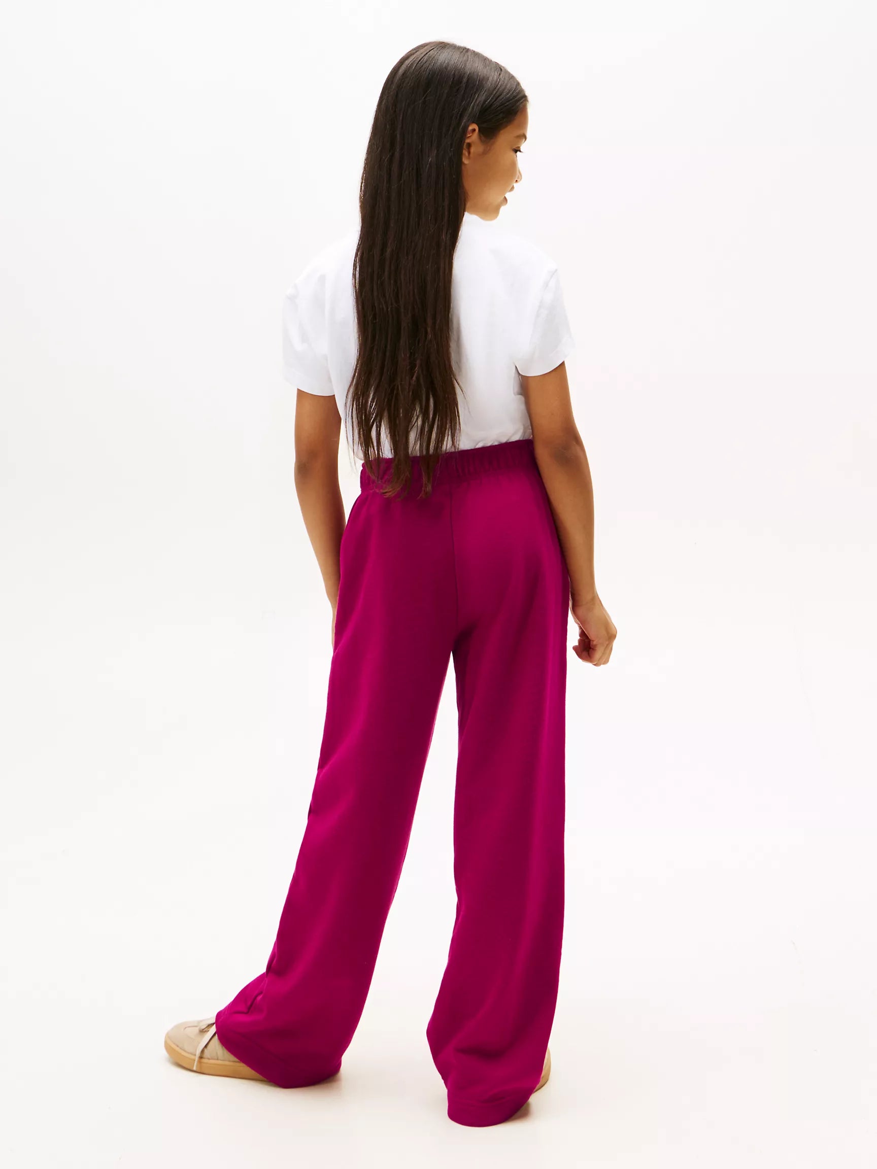 TOMMY Girls Wide-Leg Circle Logo Sweatpant Italian Wine
