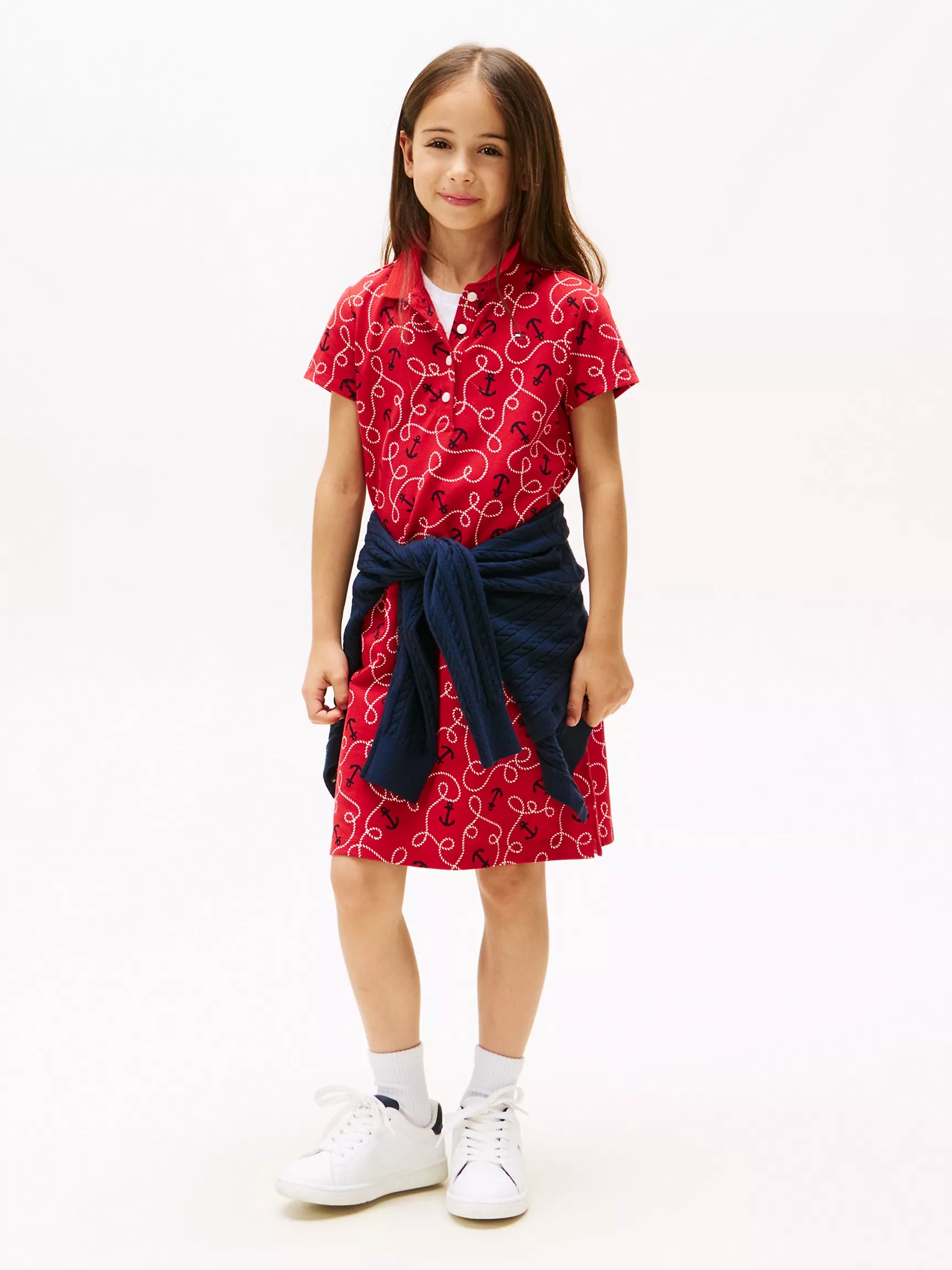 Tommy Girl Nautical Motif Stretch Polo Dress/Primary Red