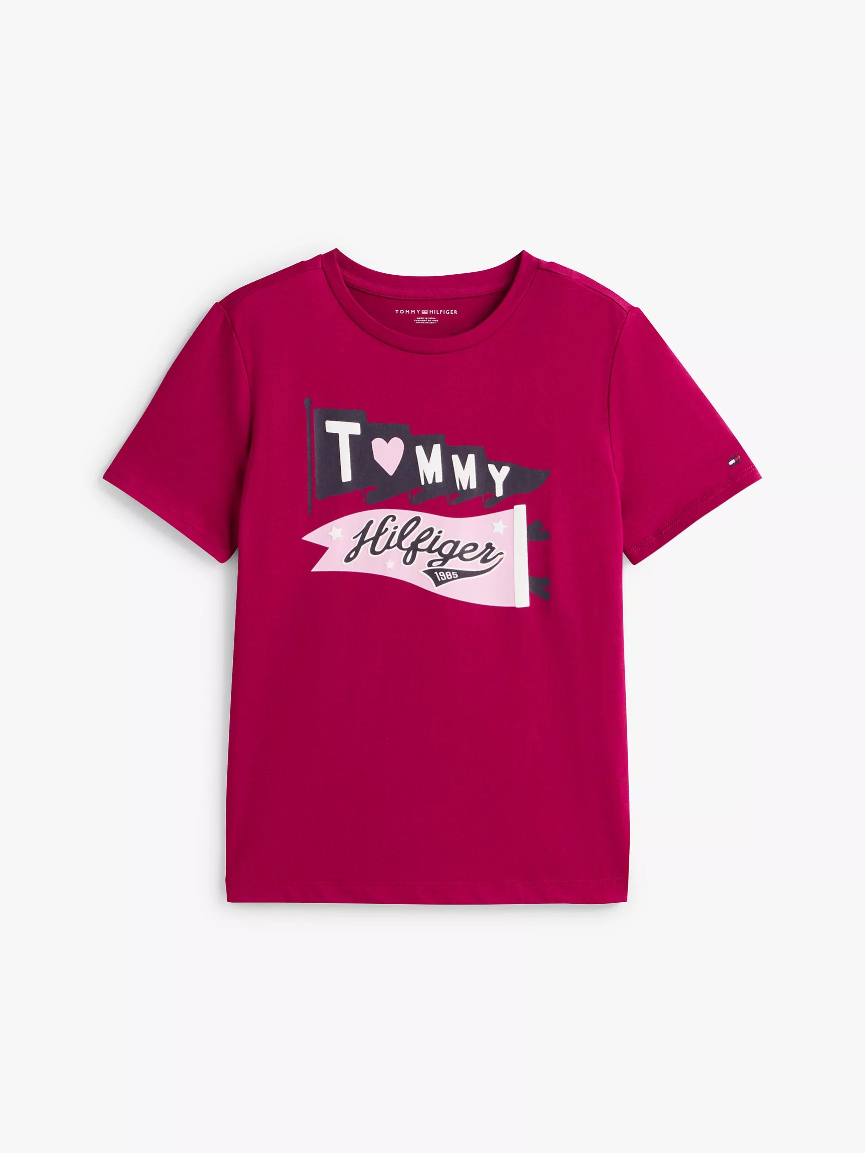 Girls' Tommy Pennant Logo T-Shirt/Italian Wine