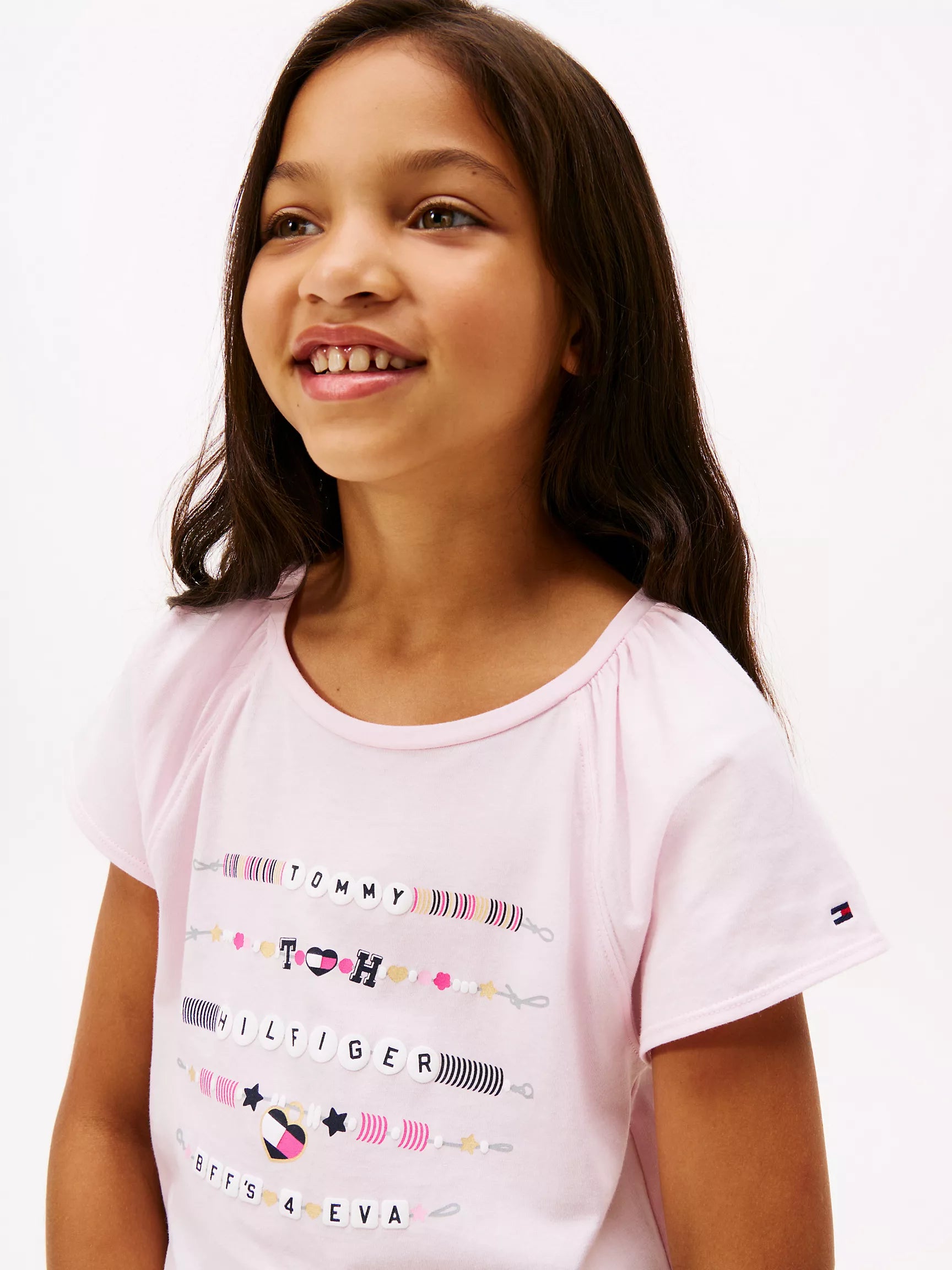 Girls' Tommy Friendship Logo T-shirt/Light Pink