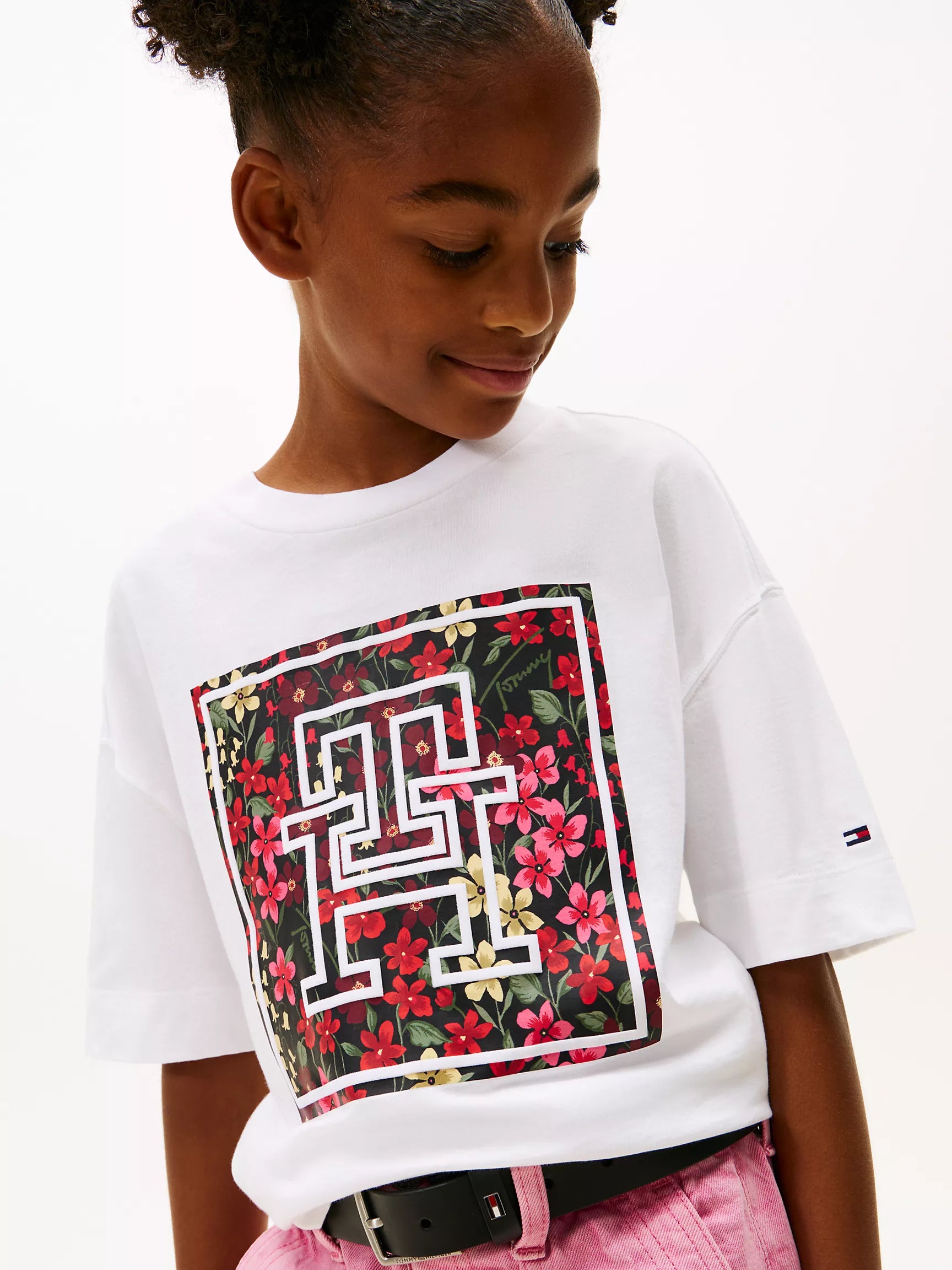 Girls' Tommy Floral Monogram T-Shirt