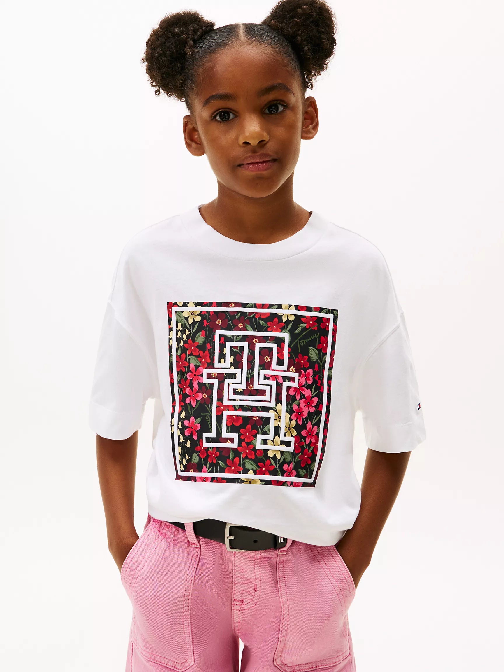 Girls' Tommy Floral Monogram T-Shirt