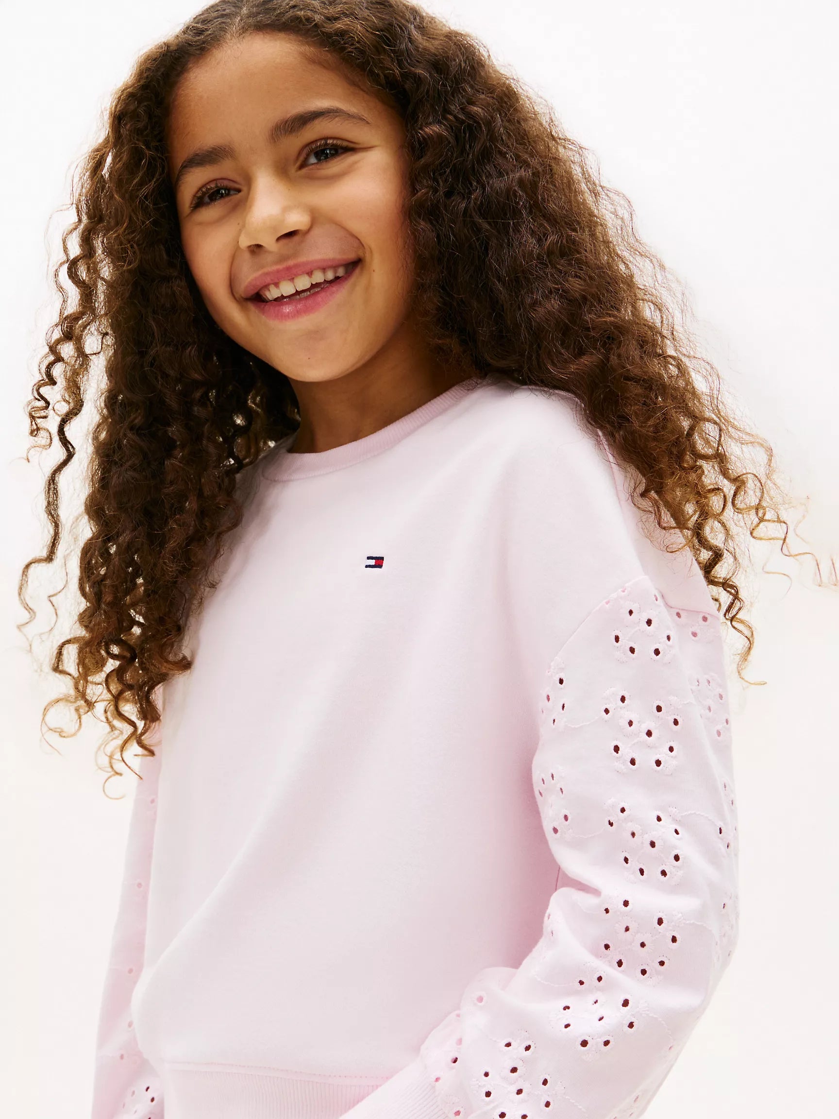 GIRLS Tommy Embroidered Star Sweatshirt Light Pink