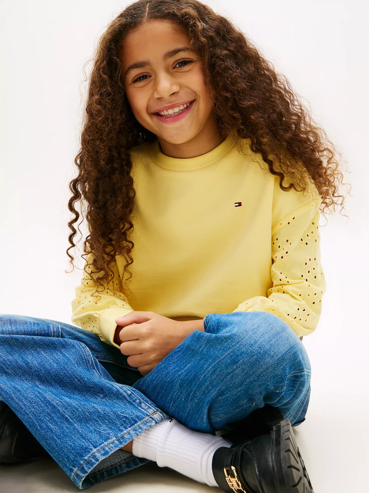 GIRLS Tommy Embroidered Star Sweatshirt Citronella