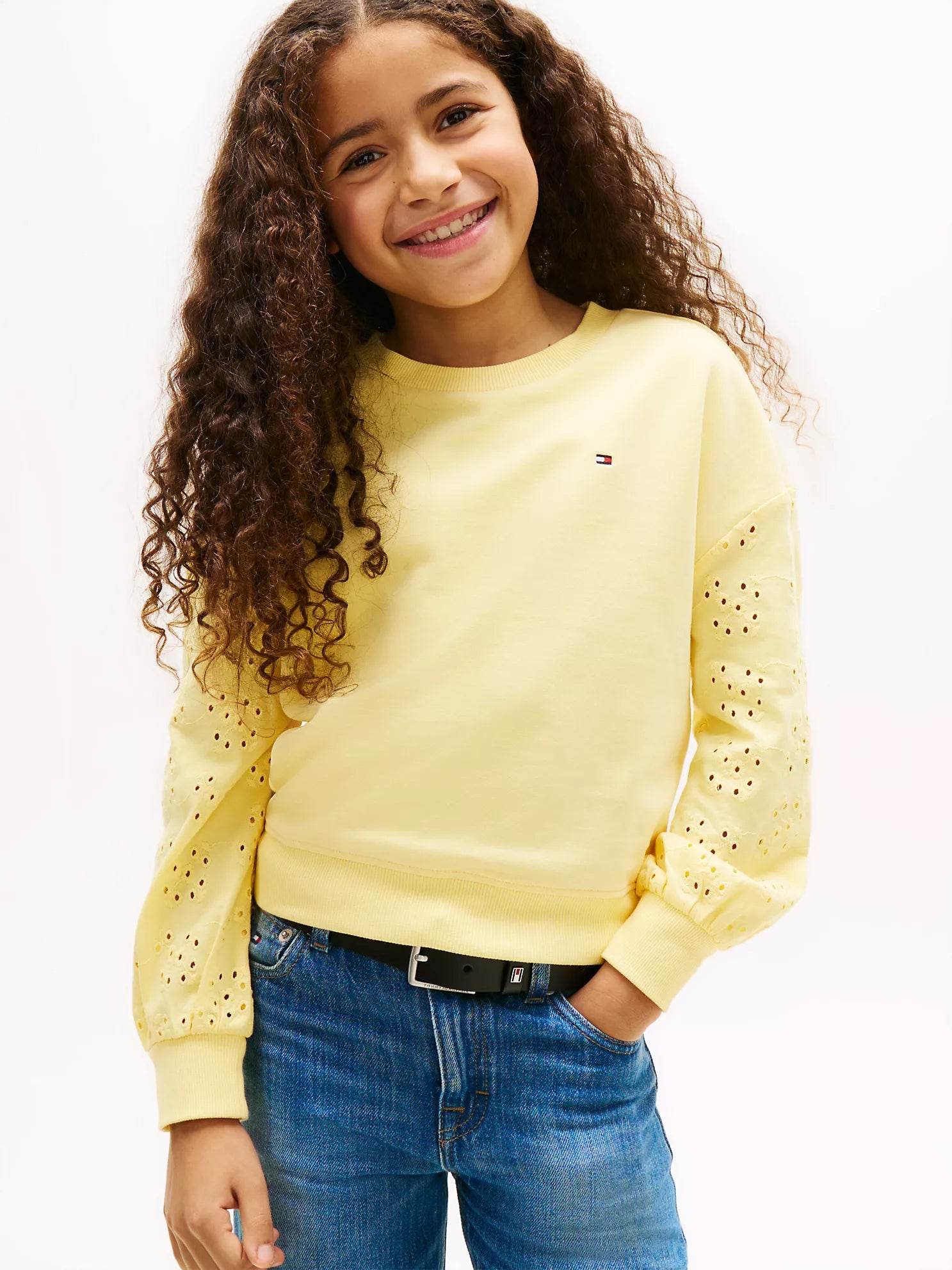 GIRLS Tommy Embroidered Star Sweatshirt Citronella