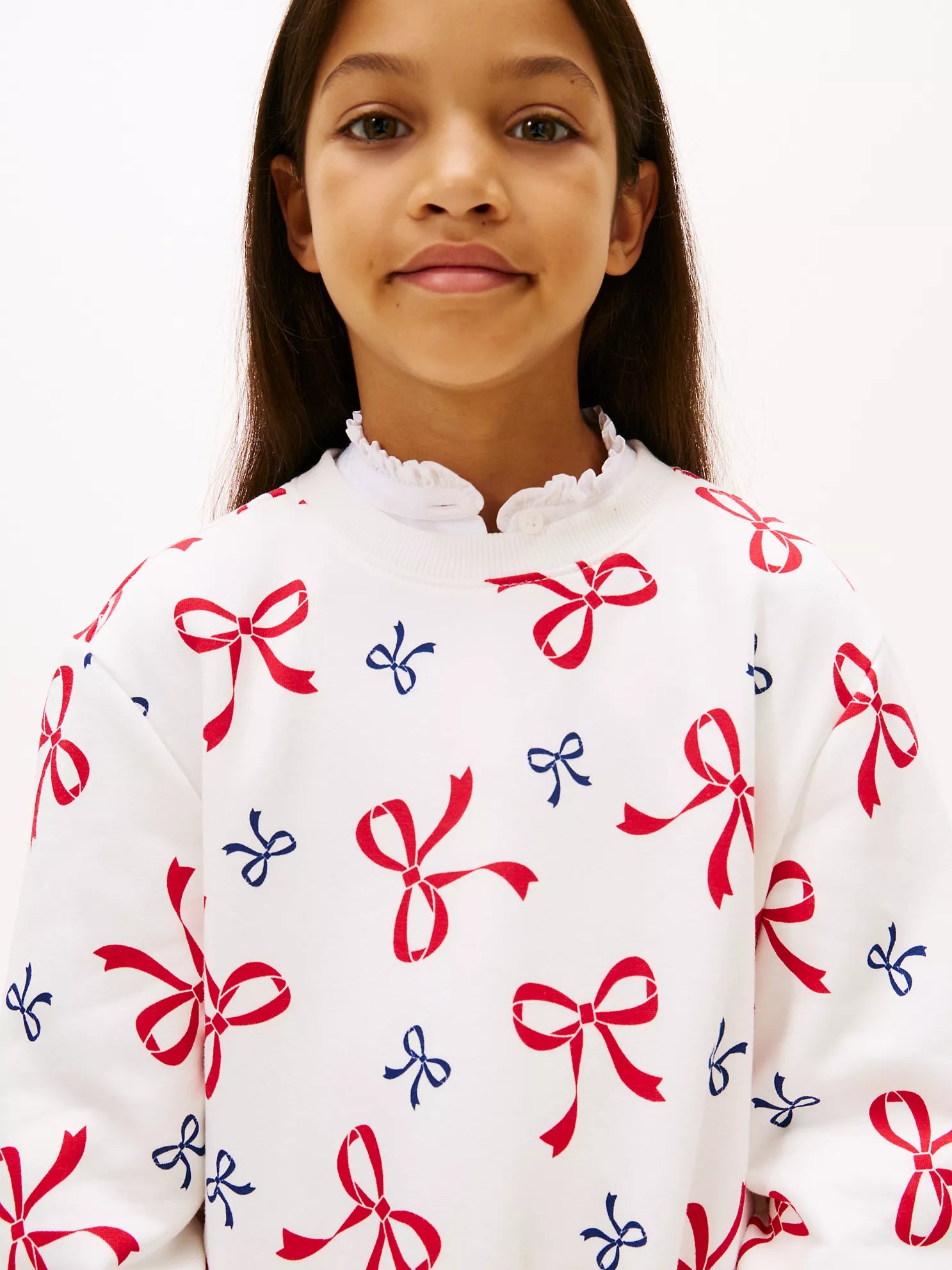 TOMMY Girls Kids' Allover Bow Print Sweatshirt Dress