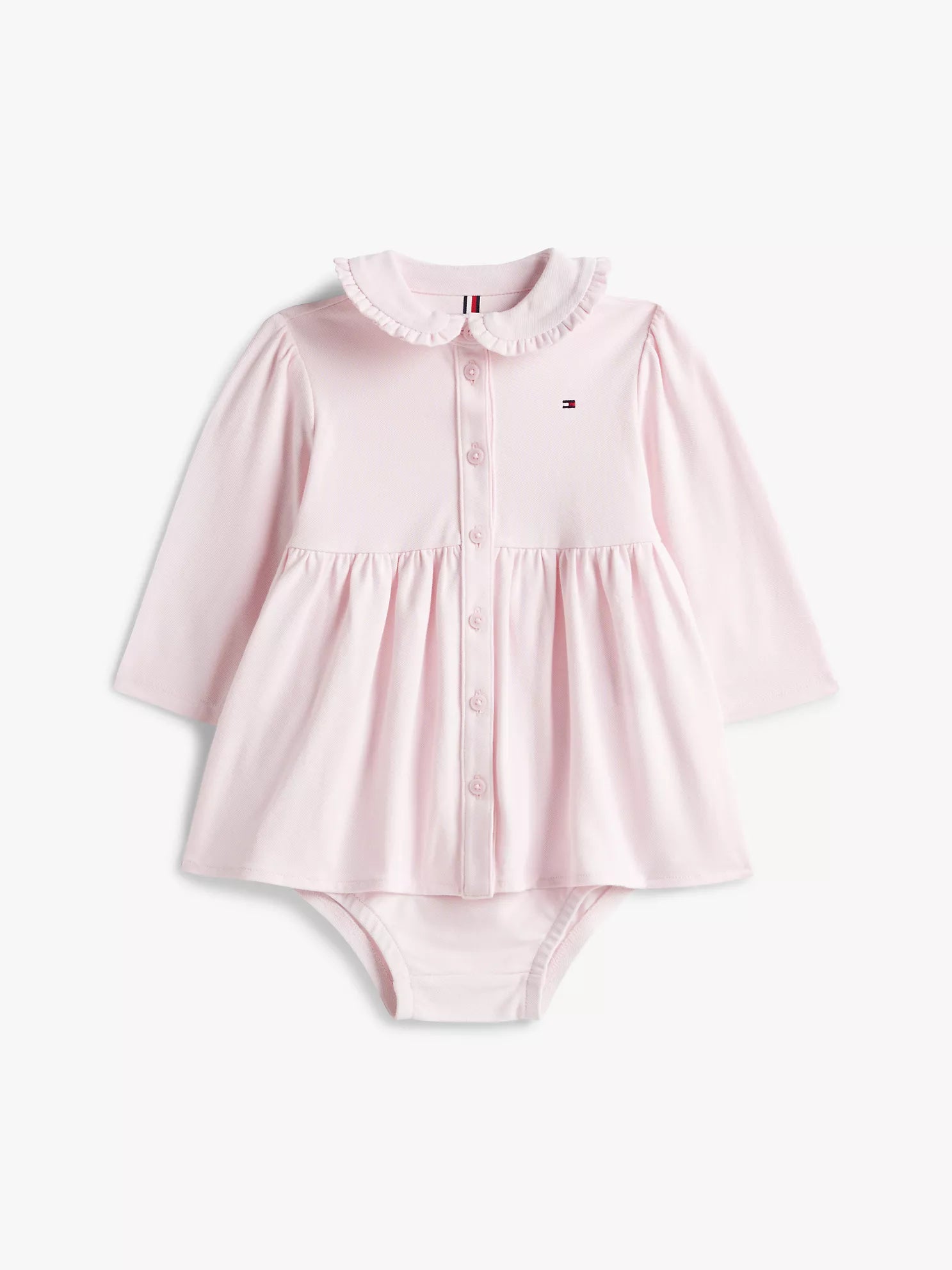 Baby Girls' Tommy Long-Sleeve Stretch Polo Dress LIGHT PINK
