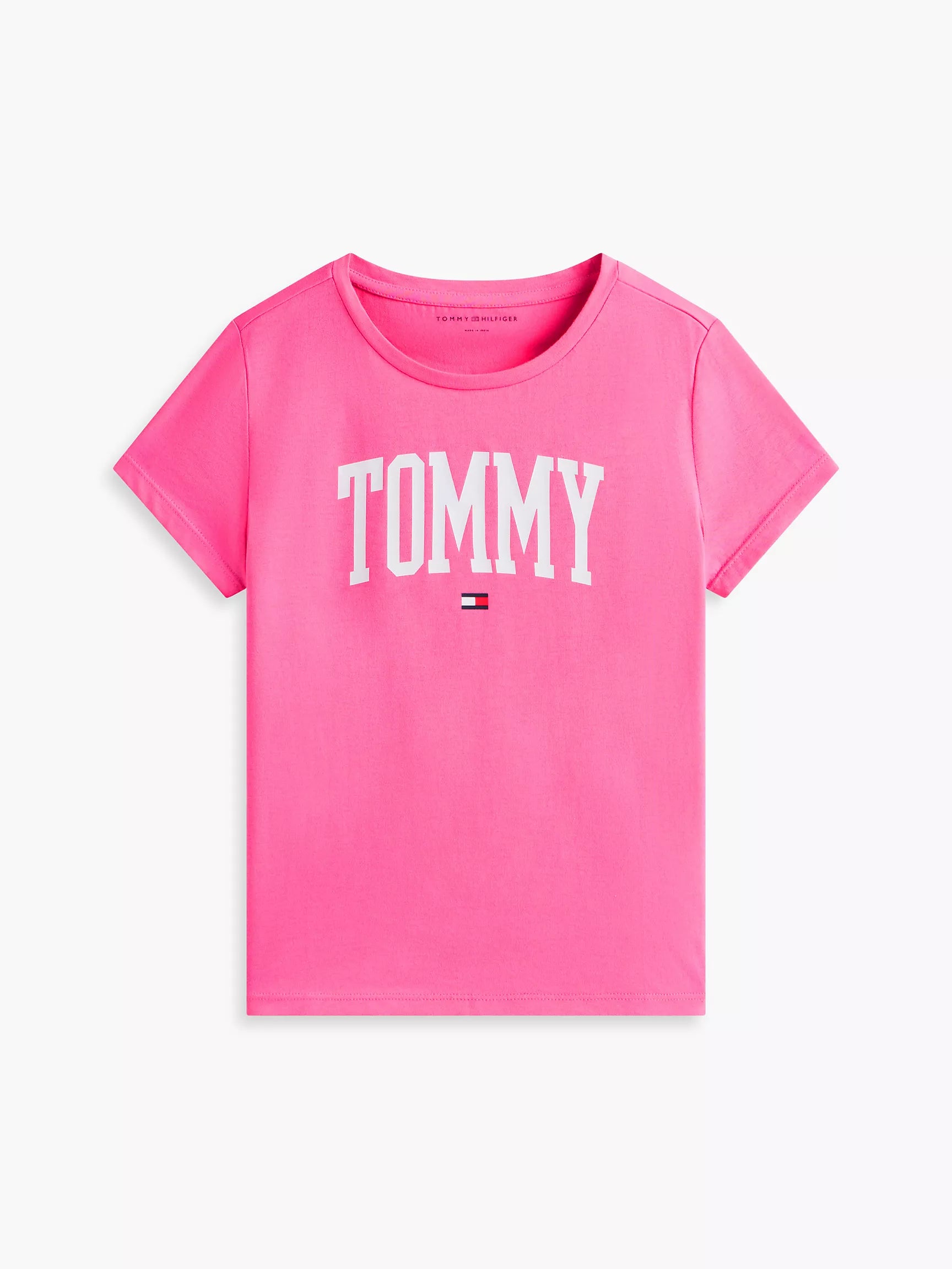 Girls' Tommy Logo T-Shirt-Radiant Pink