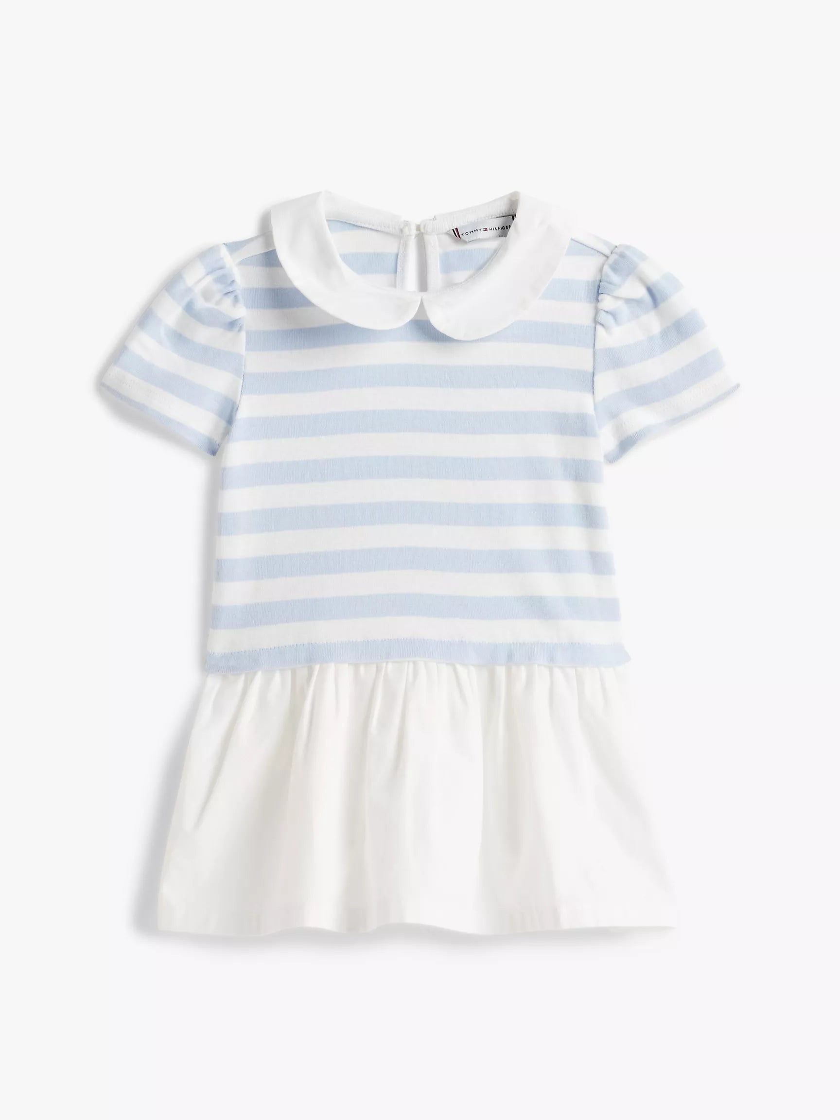 Babies' Striped Mixed-Media Dress-Breezy Blue
