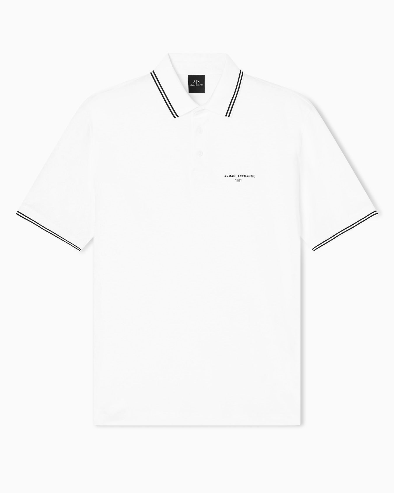Armani Exchange Men's Regular fit cotton jersey polo shirt-White