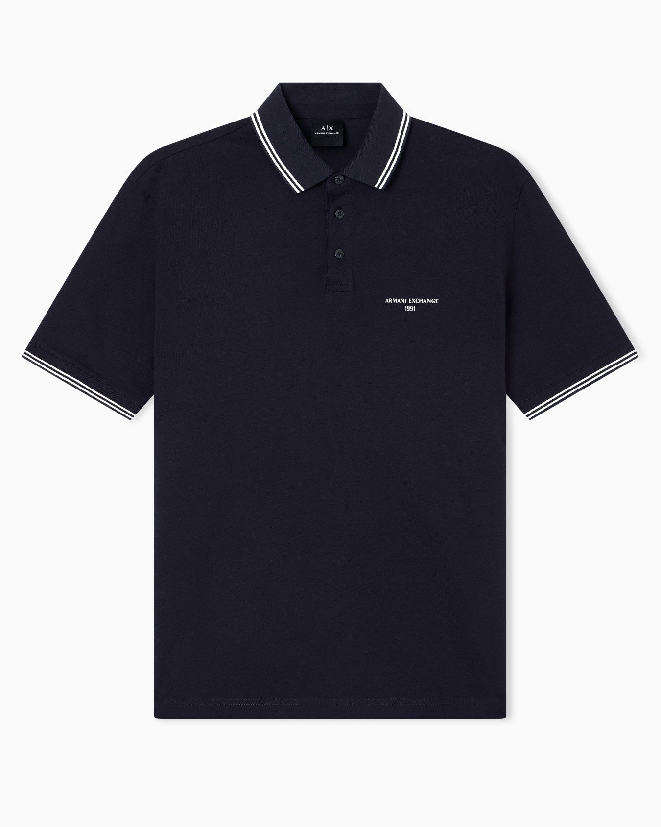 Armani Exchange Men's Regular fit cotton jersey polo shirt-Black