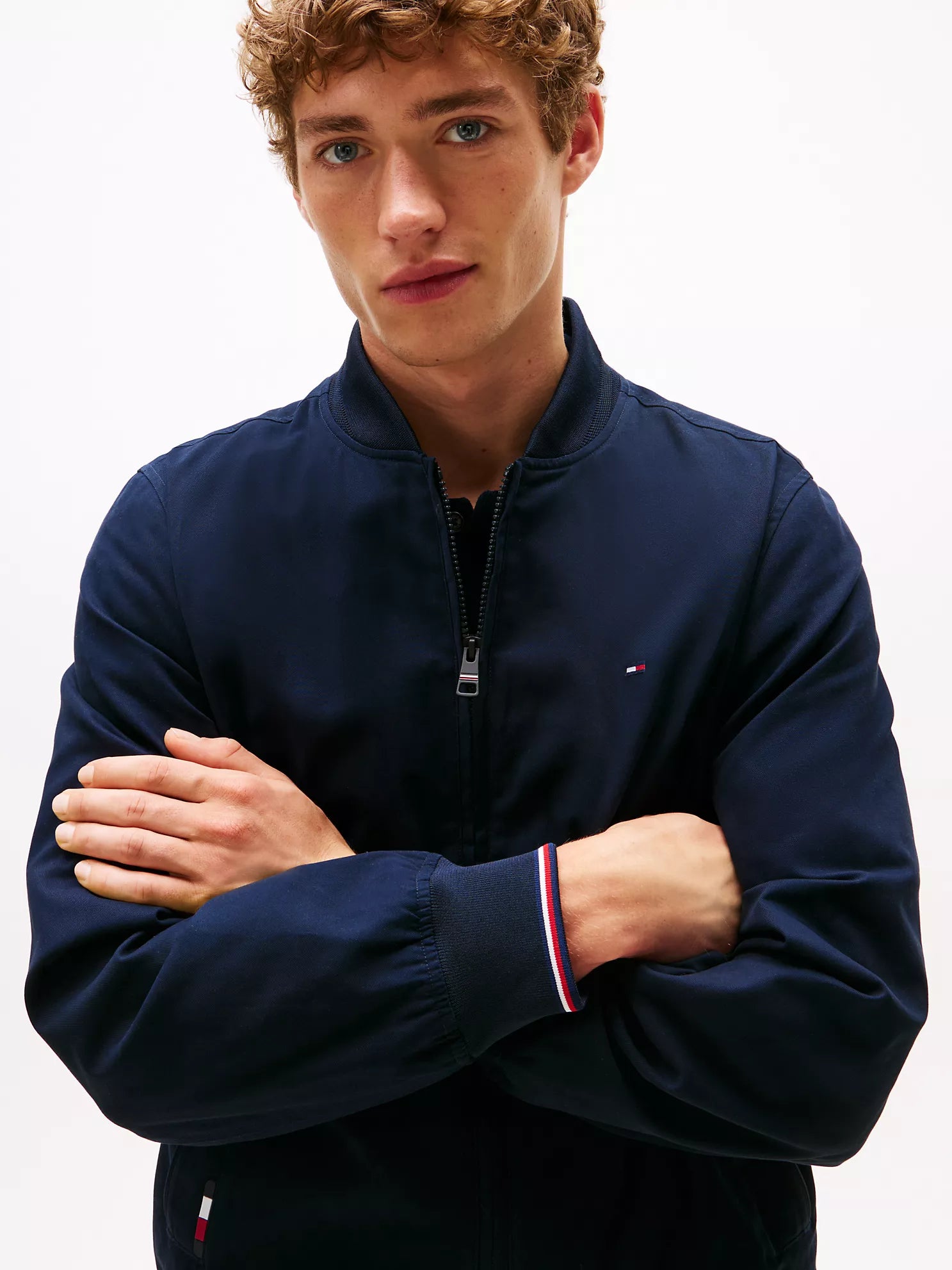 Tommy Mens' Lightweight Twill Bomber Jacket Navy